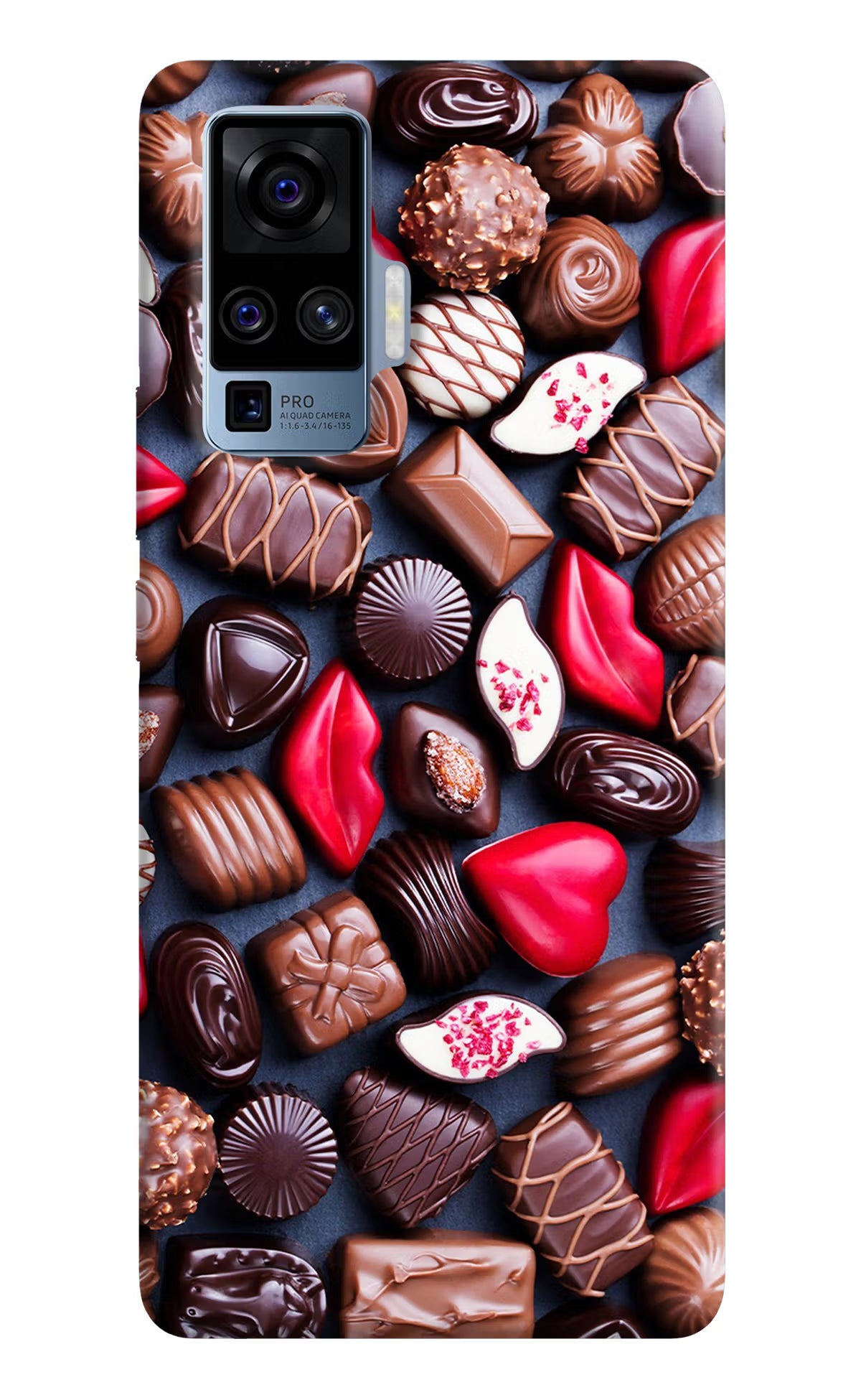 Chocolates Vivo X50 Pro Back Cover - Chocolates Vivo X50 Pro Hard Case Back Cover by Casekaro Chocolates Vivo X50 Pro Hard Case Back Cover by Casekaro