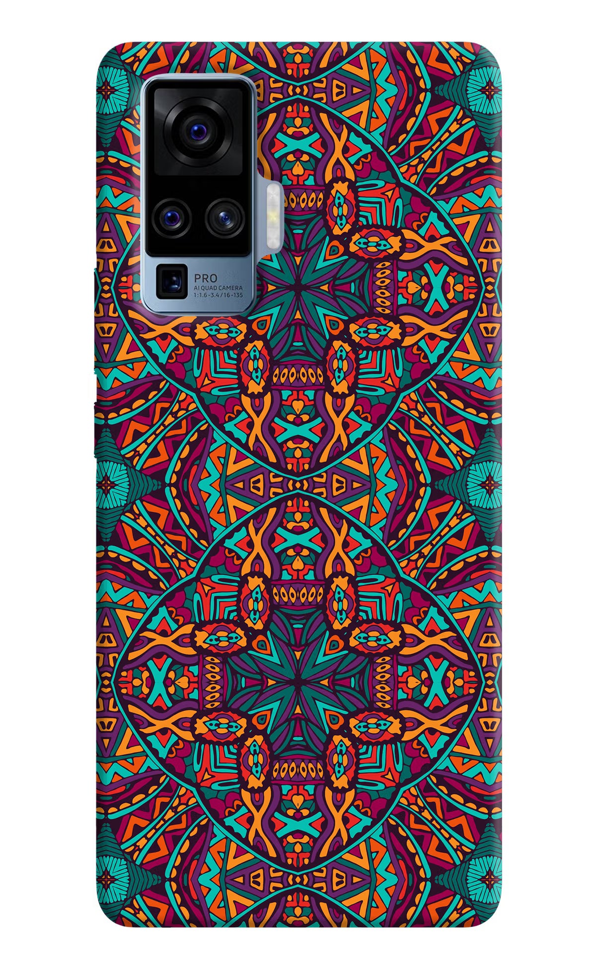 Colour Mandala Vivo X50 Pro Back Cover - Colour Mandala Vivo X50 Pro Hard Case Back Cover by Casekaro Colour Mandala Vivo X50 Pro Hard Case Back Cover by Casekaro