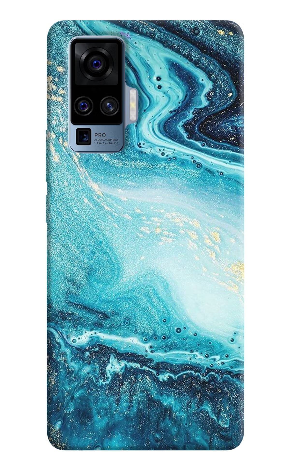Blue Glitter Marble Vivo X50 Pro Back Cover - Blue Glitter Marble Vivo X50 Pro Hard Case Back Cover by Casekaro Blue Glitter Marble Vivo X50 Pro Hard Case Back Cover by Casekaro