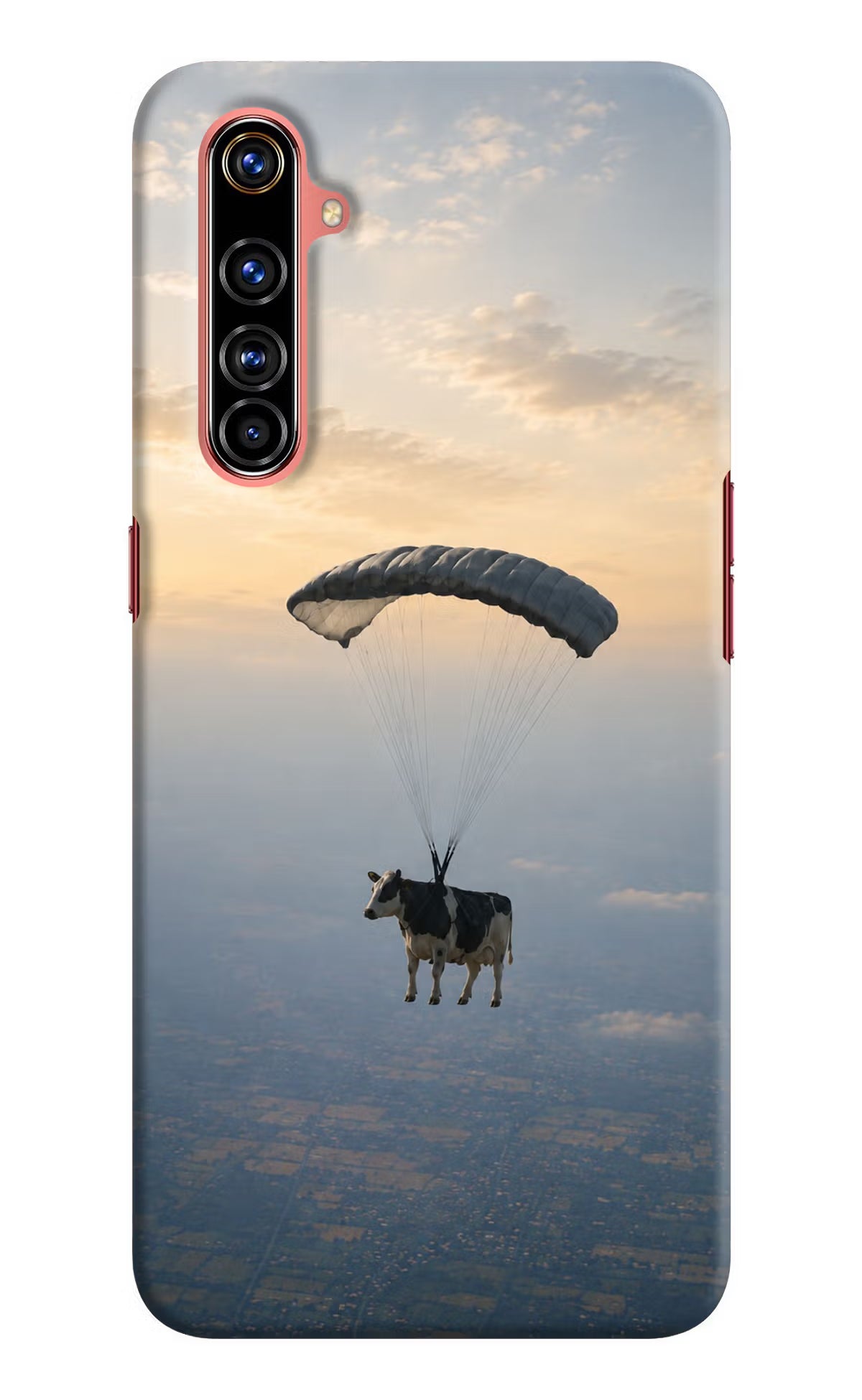 Skydiving Cow Realme X50 Pro Back Cover - Skydiving Cow Realme X50 Pro Back Cover Skydiving Cow Realme X50 Pro Back Cover