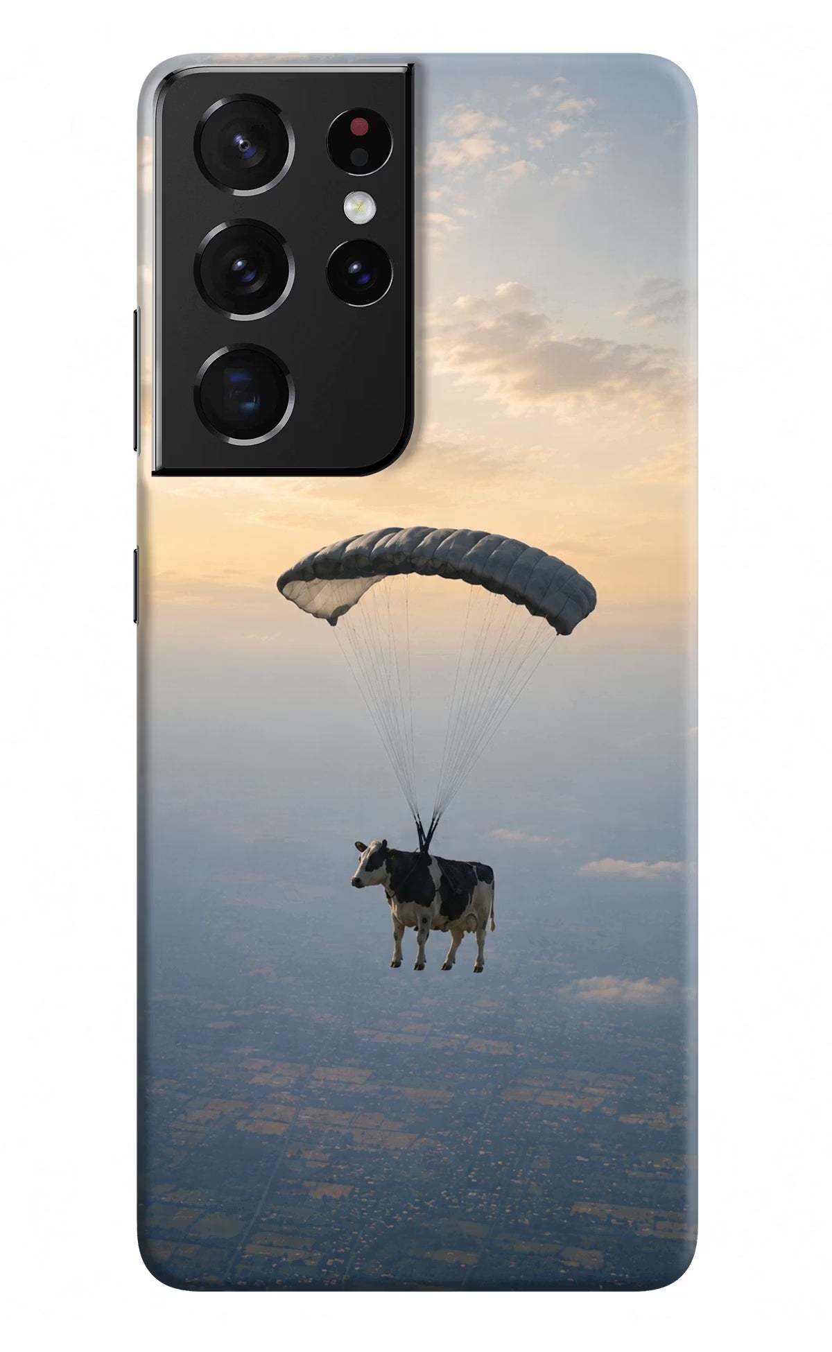 Skydiving Cow Samsung S21 Ultra Back Cover - Skydiving Cow Samsung S21 Ultra Back Cover Skydiving Cow Samsung S21 Ultra Back Cover