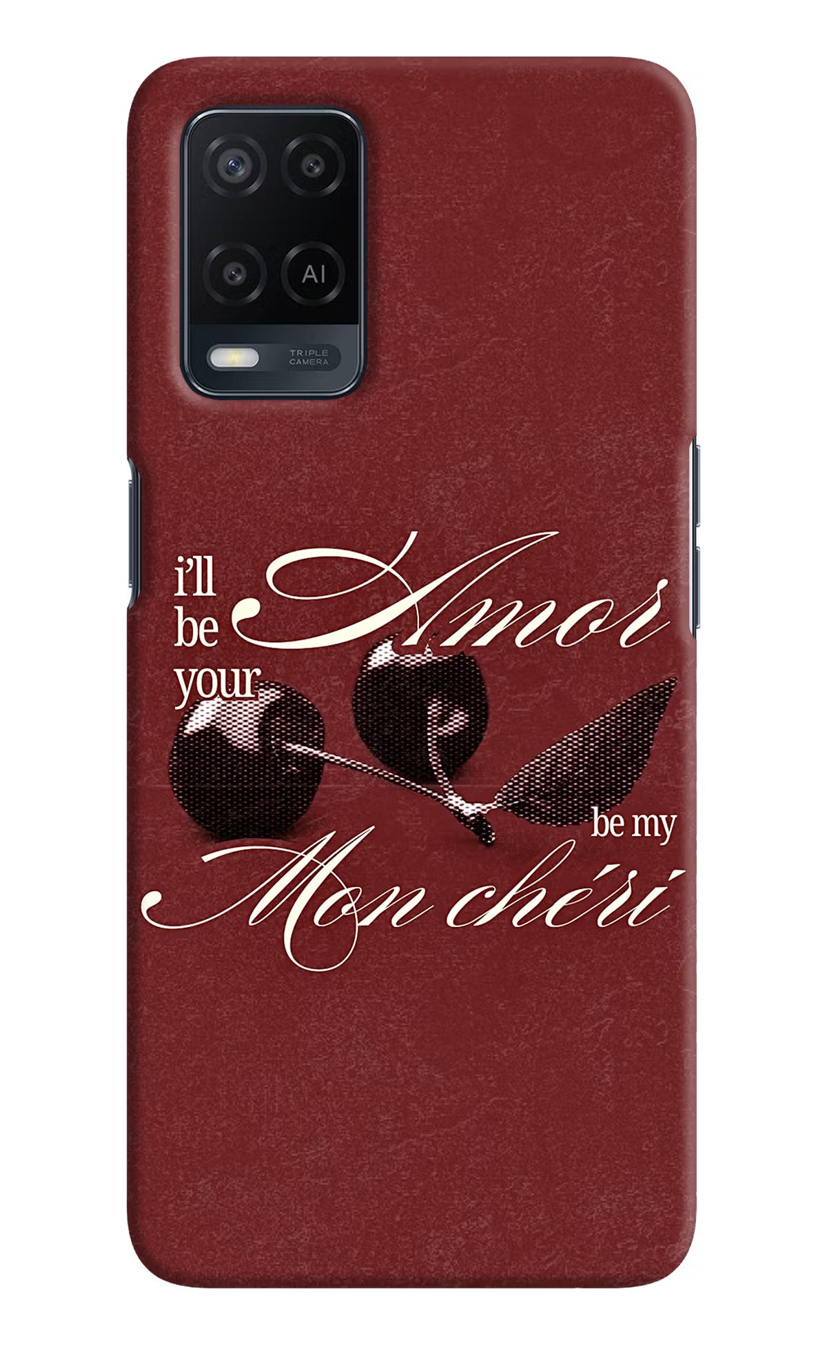 Velvet Cherry Oppo A54 Back Cover - Velvet Cherry Oppo A54 Back Cover Velvet Cherry Oppo A54 Back Cover