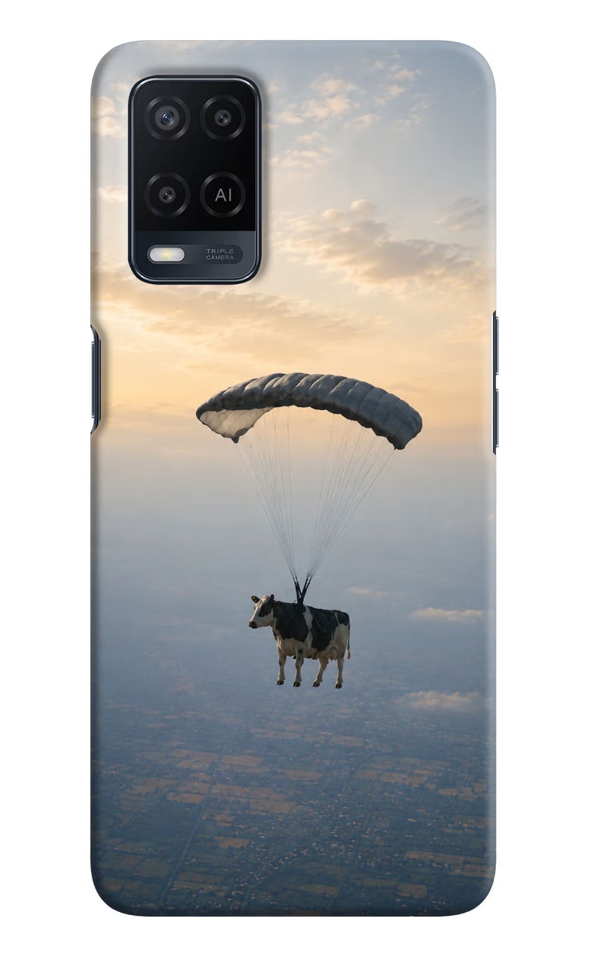 Skydiving Cow Oppo A54 Back Cover - Skydiving Cow Oppo A54 Back Cover Skydiving Cow Oppo A54 Back Cover