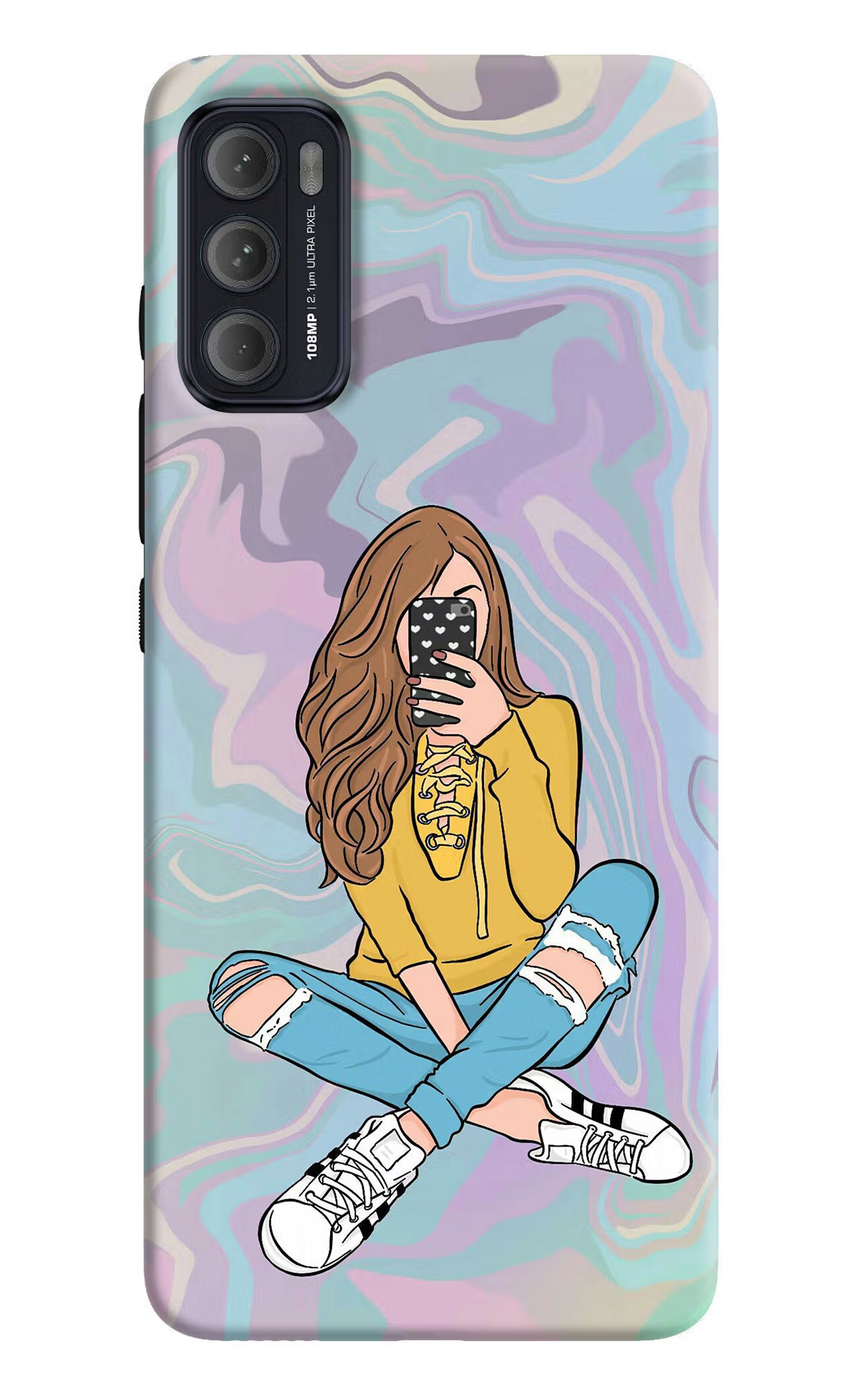 Selfie Girl Moto G60/G40 Fusion Back Cover - Selfie Girl Moto G60/G40 Fusion Back Cover Selfie Girl Moto G60/G40 Fusion Back Cover