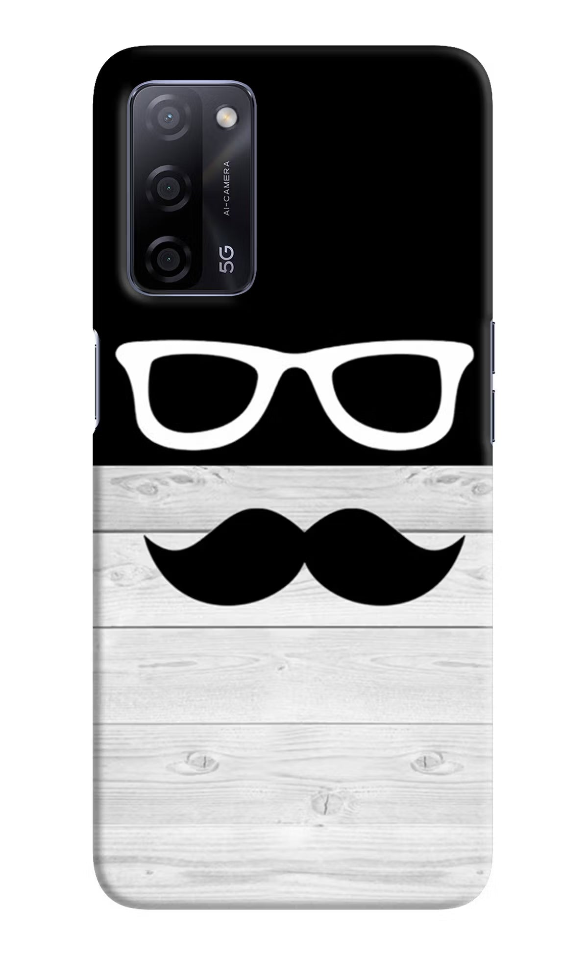 Mustache Oppo A53s 5G Back Cover - Mustache Oppo A53s 5G Hard Case Back Cover by Casekaro Mustache Oppo A53s 5G Hard Case Back Cover by Casekaro