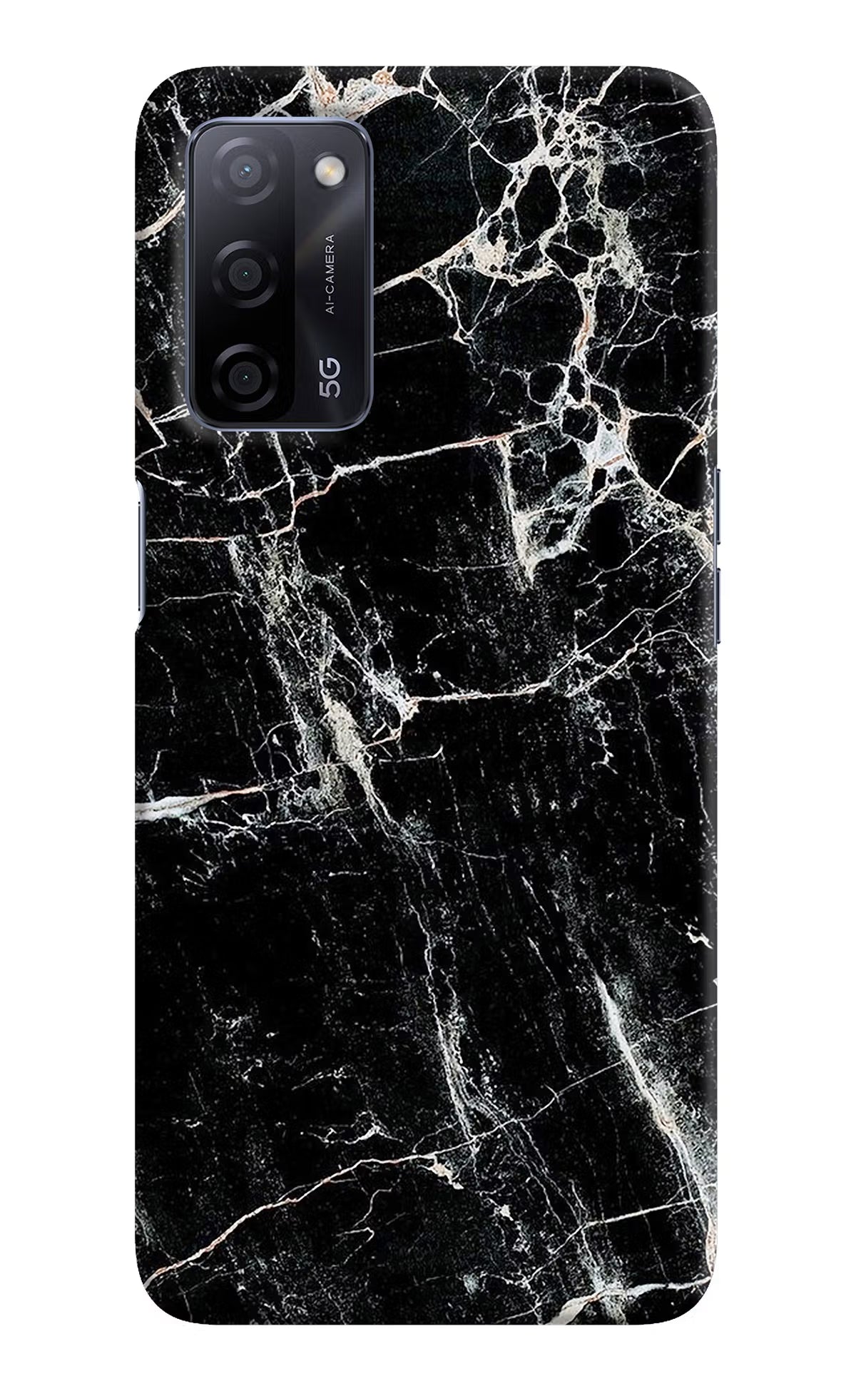 Black Marble Texture Oppo A53s 5G Back Cover - Black Marble Texture Oppo A53s 5G Hard Case Back Cover by Casekaro Black Marble Texture Oppo A53s 5G Hard Case Back Cover by Casekaro