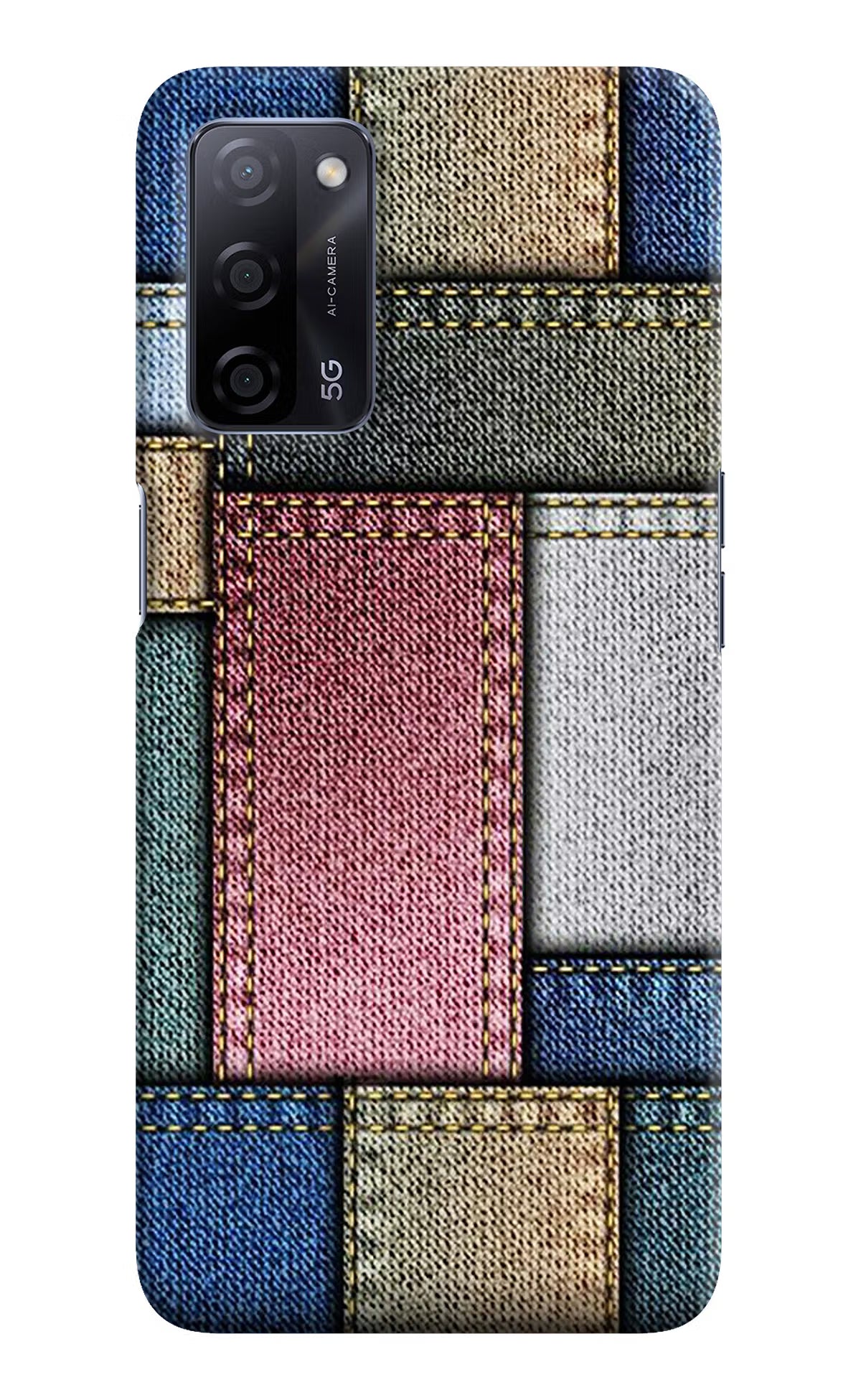 Multicolor Jeans Oppo A53s 5G Back Cover - Multicolor Jeans Oppo A53s 5G Hard Case Back Cover by Casekaro Multicolor Jeans Oppo A53s 5G Hard Case Back Cover by Casekaro