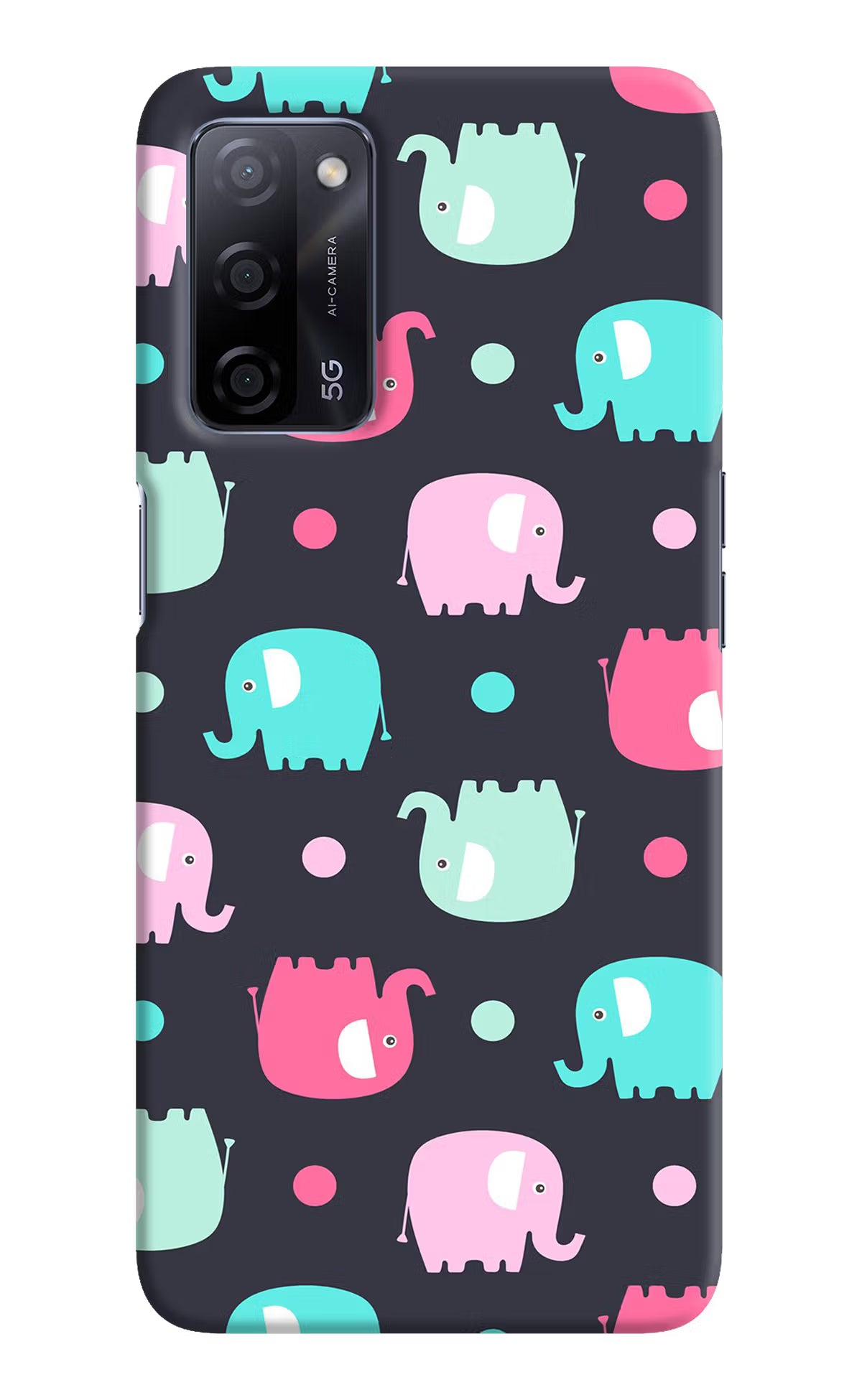 Elephants Oppo A53s 5G Back Cover - Elephants Oppo A53s 5G Hard Case Back Cover by Casekaro Elephants Oppo A53s 5G Hard Case Back Cover by Casekaro