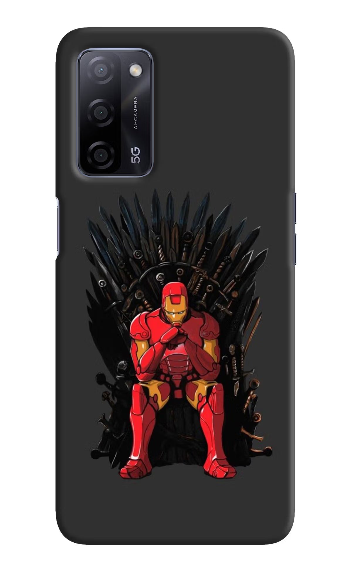 Ironman Throne Oppo A53s 5G Back Cover - Ironman Throne Oppo A53s 5G Hard Case Back Cover by Casekaro Ironman Throne Oppo A53s 5G Hard Case Back Cover by Casekaro