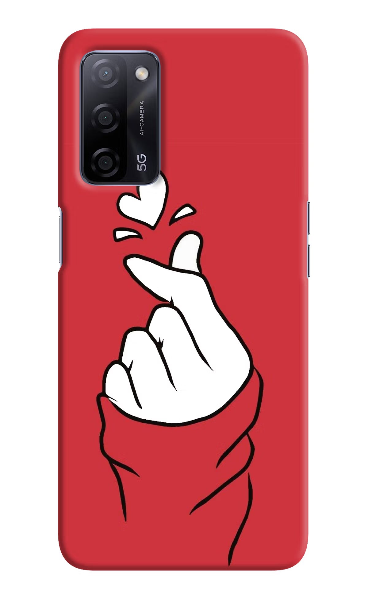 Korean Love Sign Oppo A53s 5G Back Cover - Korean Love Sign Oppo A53s 5G Hard Case Back Cover by Casekaro Korean Love Sign Oppo A53s 5G Hard Case Back Cover by Casekaro