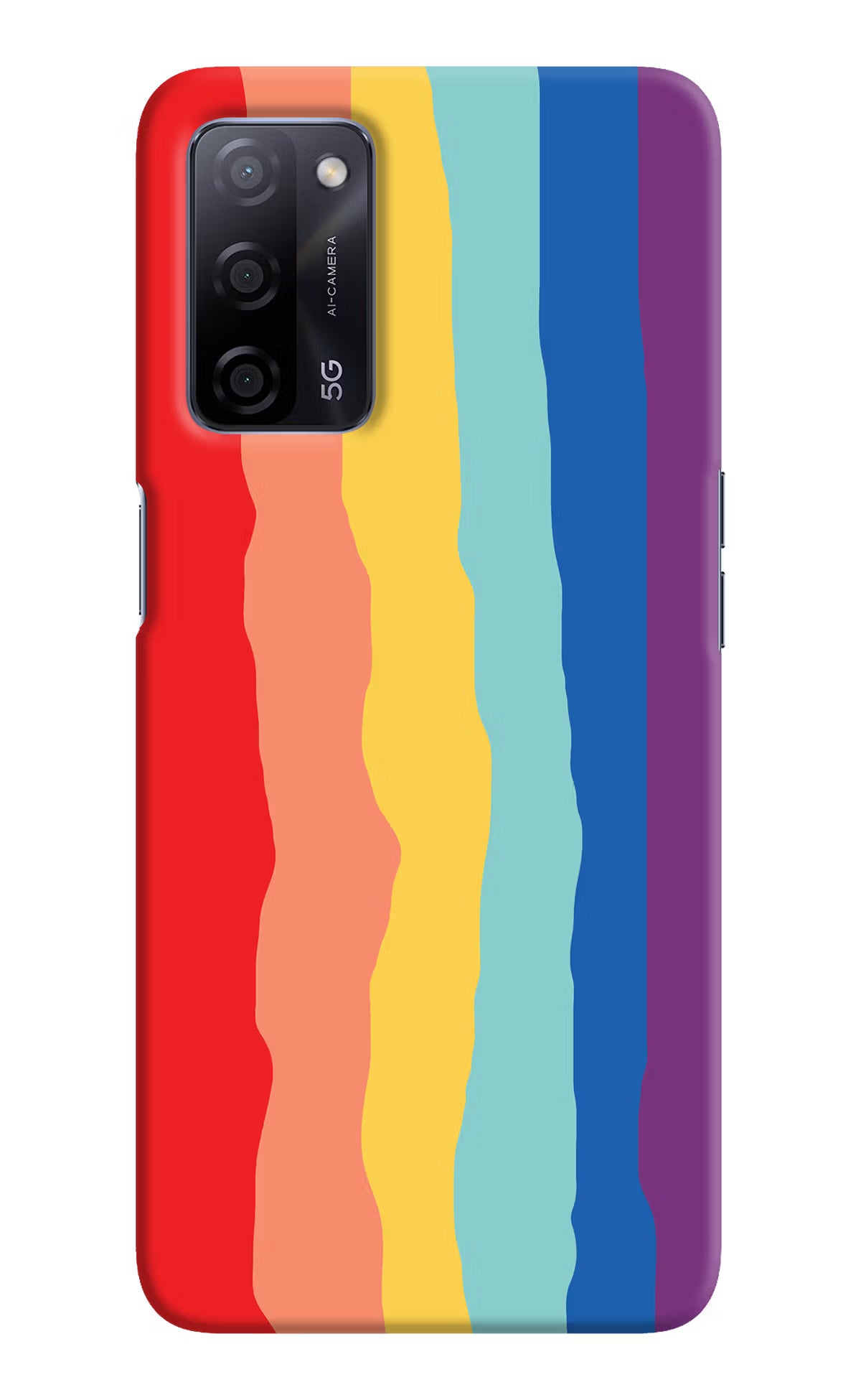 Rainbow Oppo A53s 5G Back Cover - Rainbow Oppo A53s 5G Hard Case Back Cover by Casekaro Rainbow Oppo A53s 5G Hard Case Back Cover by Casekaro