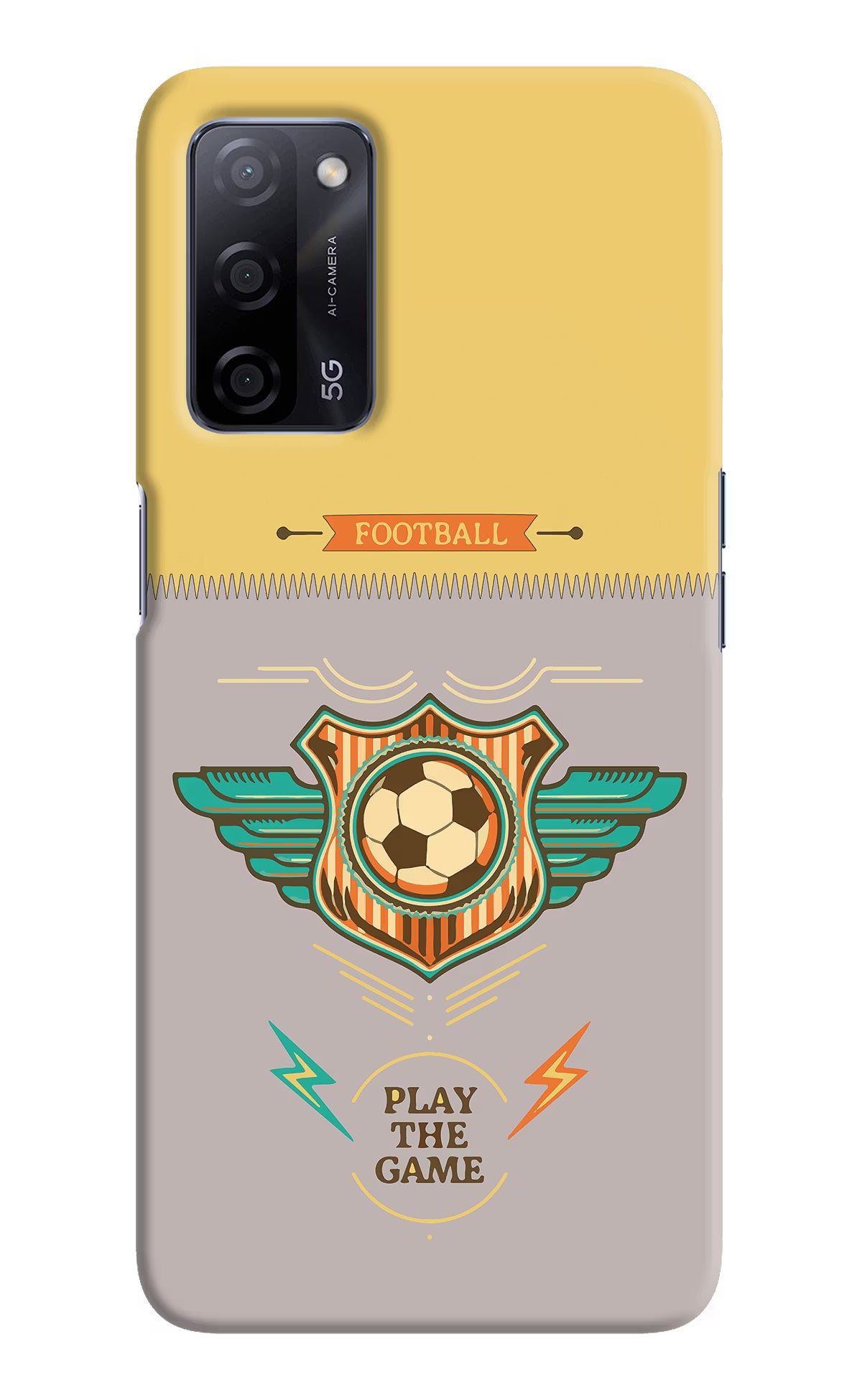 Football Oppo A53s 5G Back Cover - Football Oppo A53s 5G Hard Case Back Cover by Casekaro Football Oppo A53s 5G Hard Case Back Cover by Casekaro
