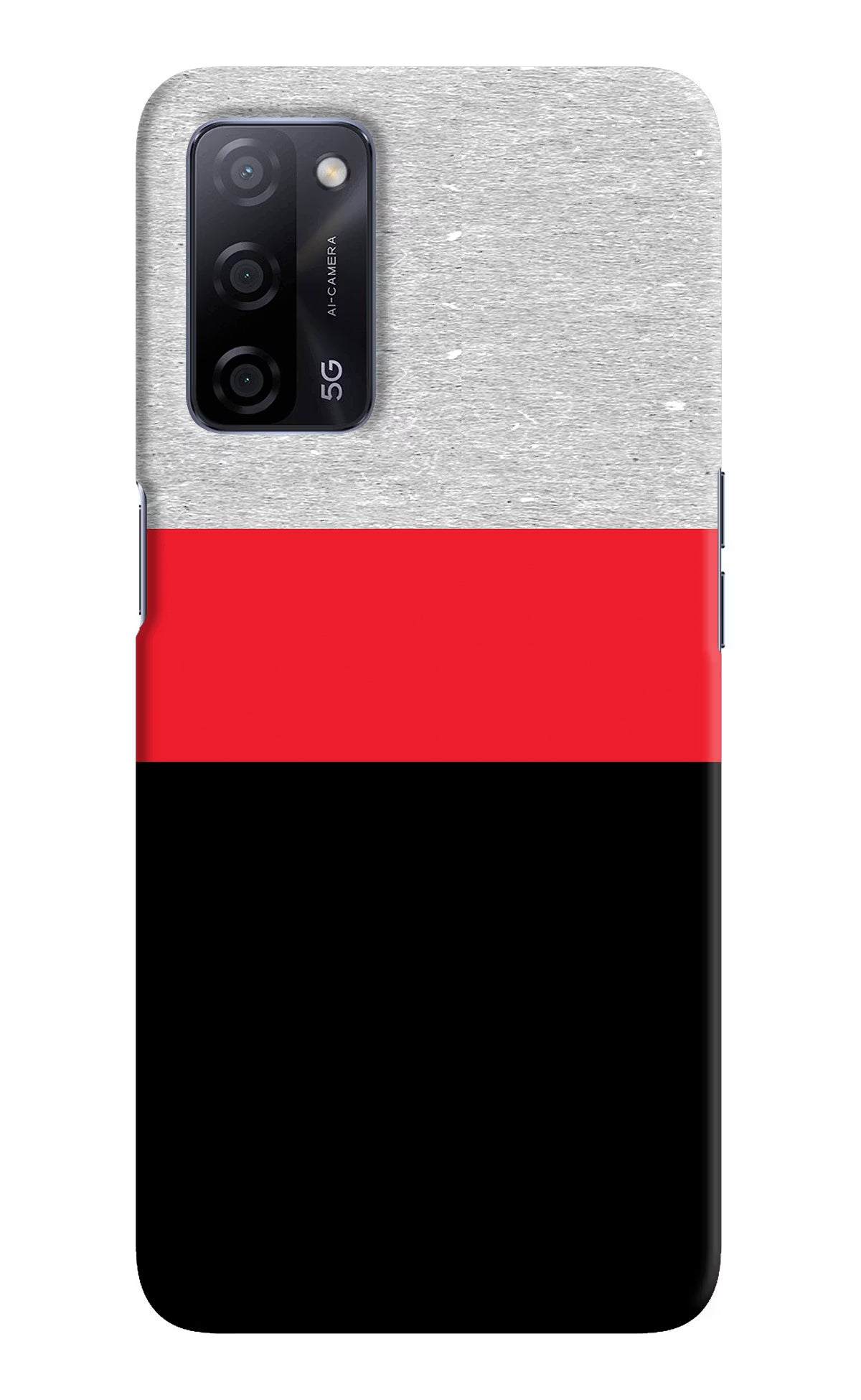 Tri Color Pattern Oppo A53s 5G Back Cover - Tri Color Pattern Oppo A53s 5G Hard Case Back Cover by Casekaro Tri Color Pattern Oppo A53s 5G Hard Case Back Cover by Casekaro