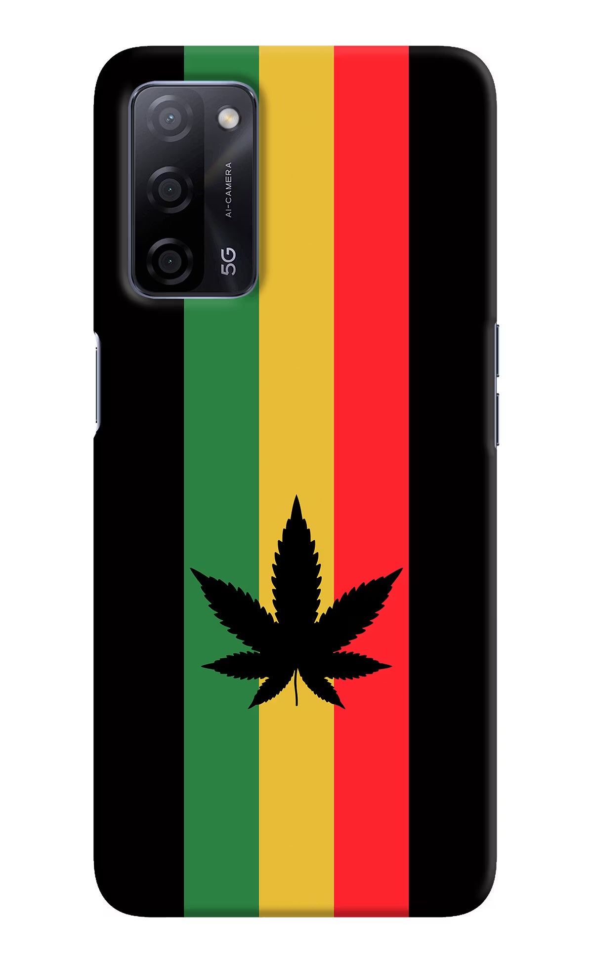 Weed Flag Oppo A53s 5G Back Cover - Weed Flag Oppo A53s 5G Hard Case Back Cover by Casekaro Weed Flag Oppo A53s 5G Hard Case Back Cover by Casekaro