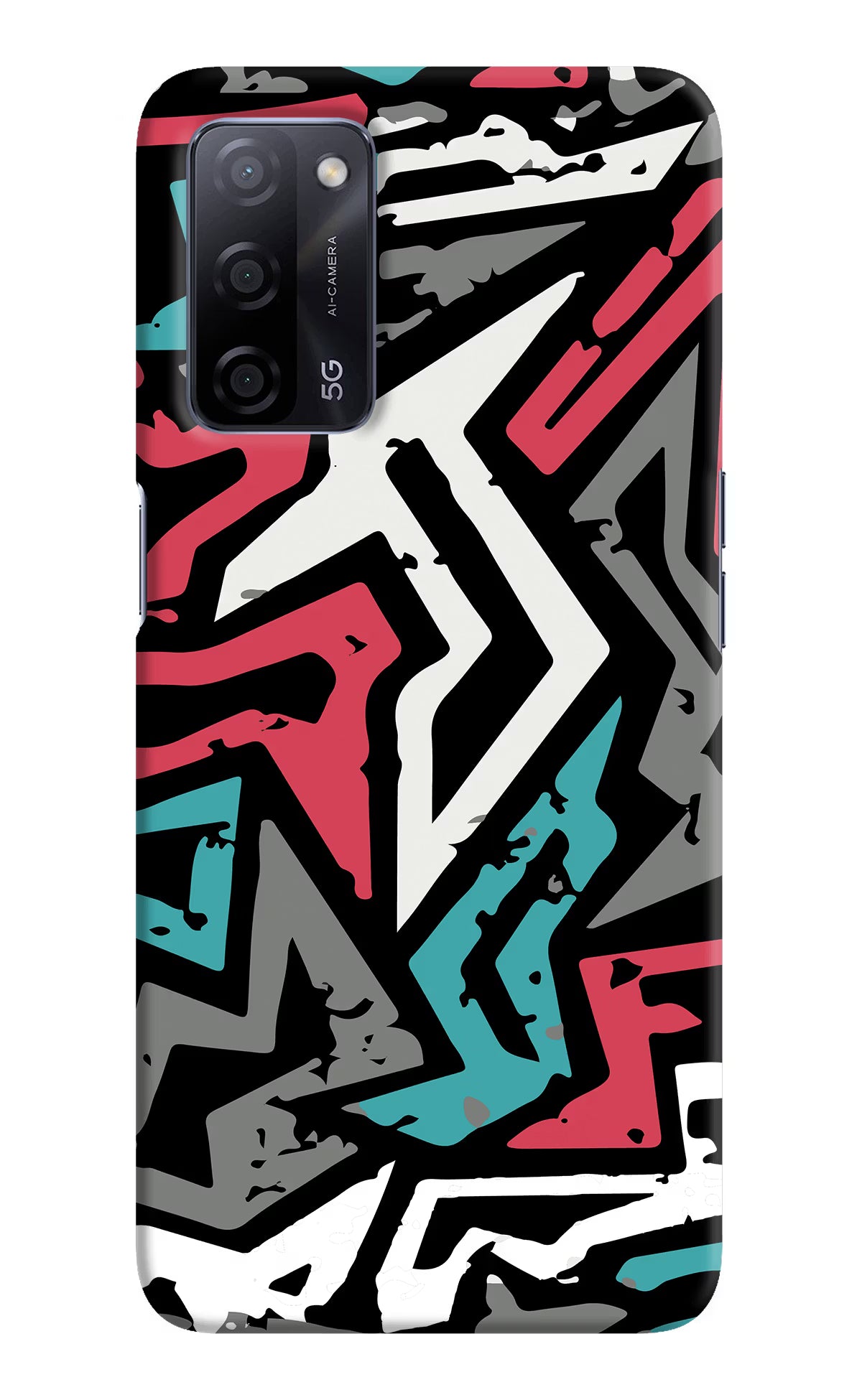 Geometric Graffiti Oppo A53s 5G Back Cover - Geometric Graffiti Oppo A53s 5G Hard Case Back Cover by Casekaro Geometric Graffiti Oppo A53s 5G Hard Case Back Cover by Casekaro