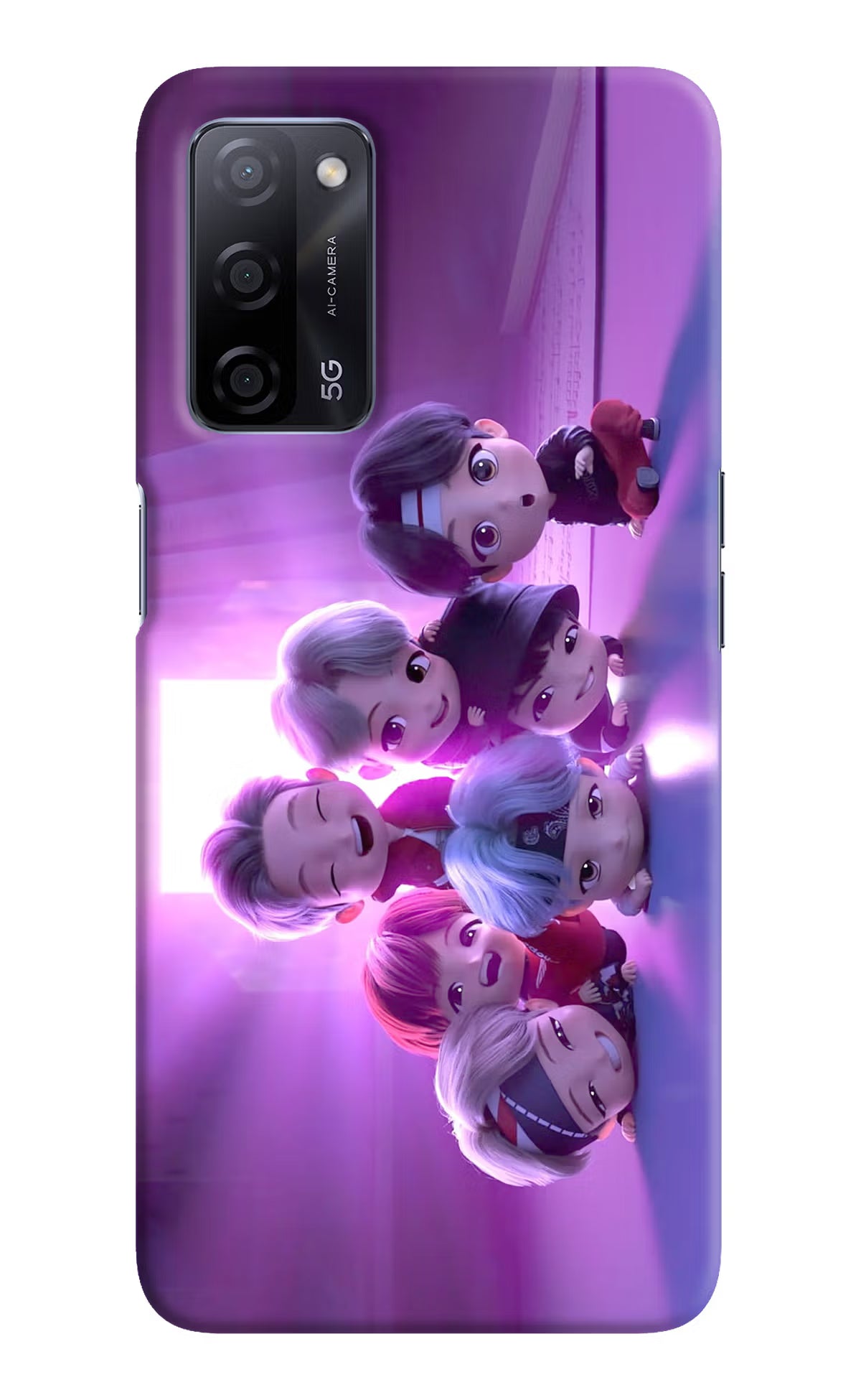 BTS Chibi Oppo A53s 5G Back Cover - BTS Chibi Oppo A53s 5G Hard Case Back Cover by Casekaro BTS Chibi Oppo A53s 5G Hard Case Back Cover by Casekaro