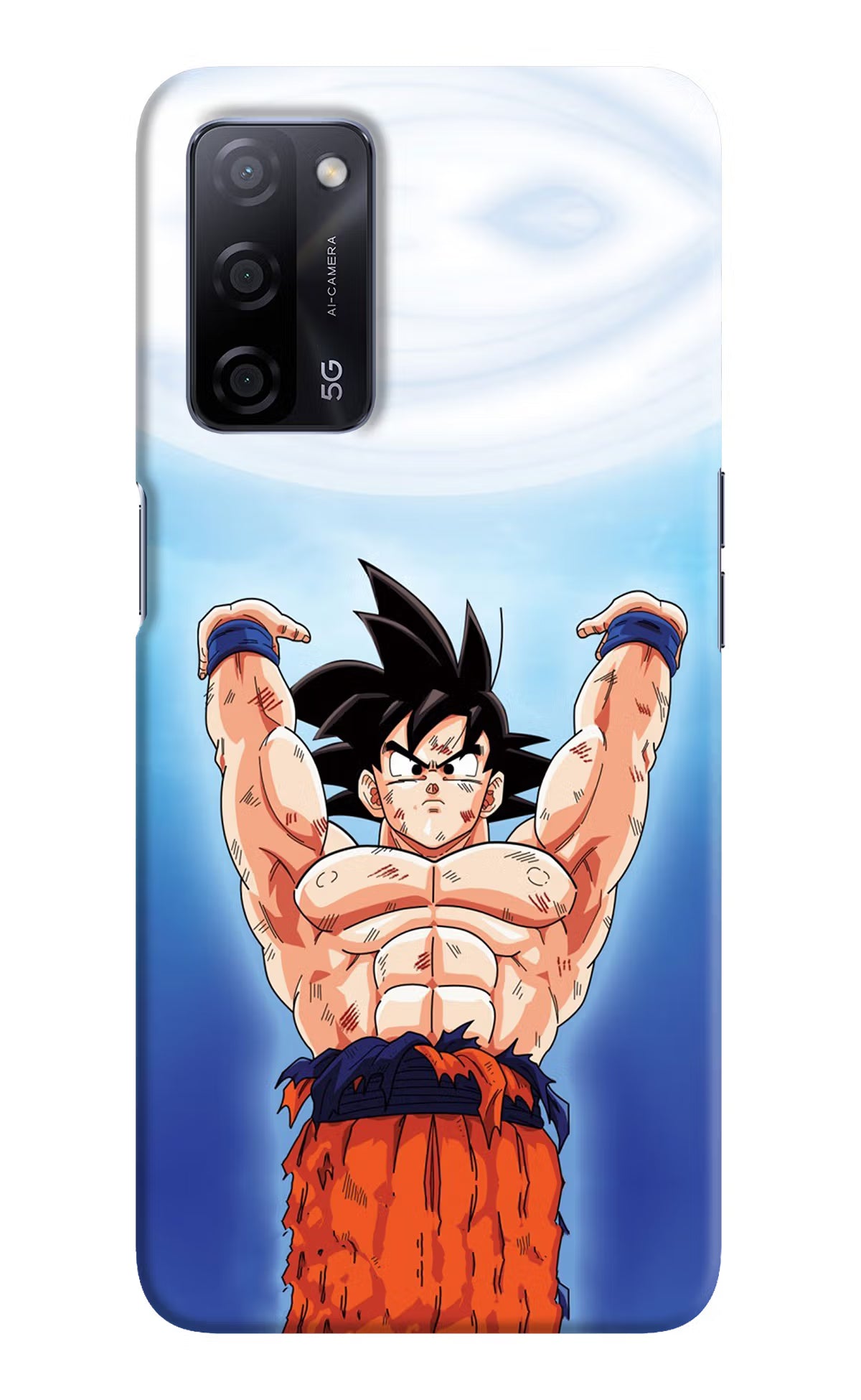Goku Power Oppo A53s 5G Back Cover - Goku Power Oppo A53s 5G Hard Case Back Cover by Casekaro Goku Power Oppo A53s 5G Hard Case Back Cover by Casekaro