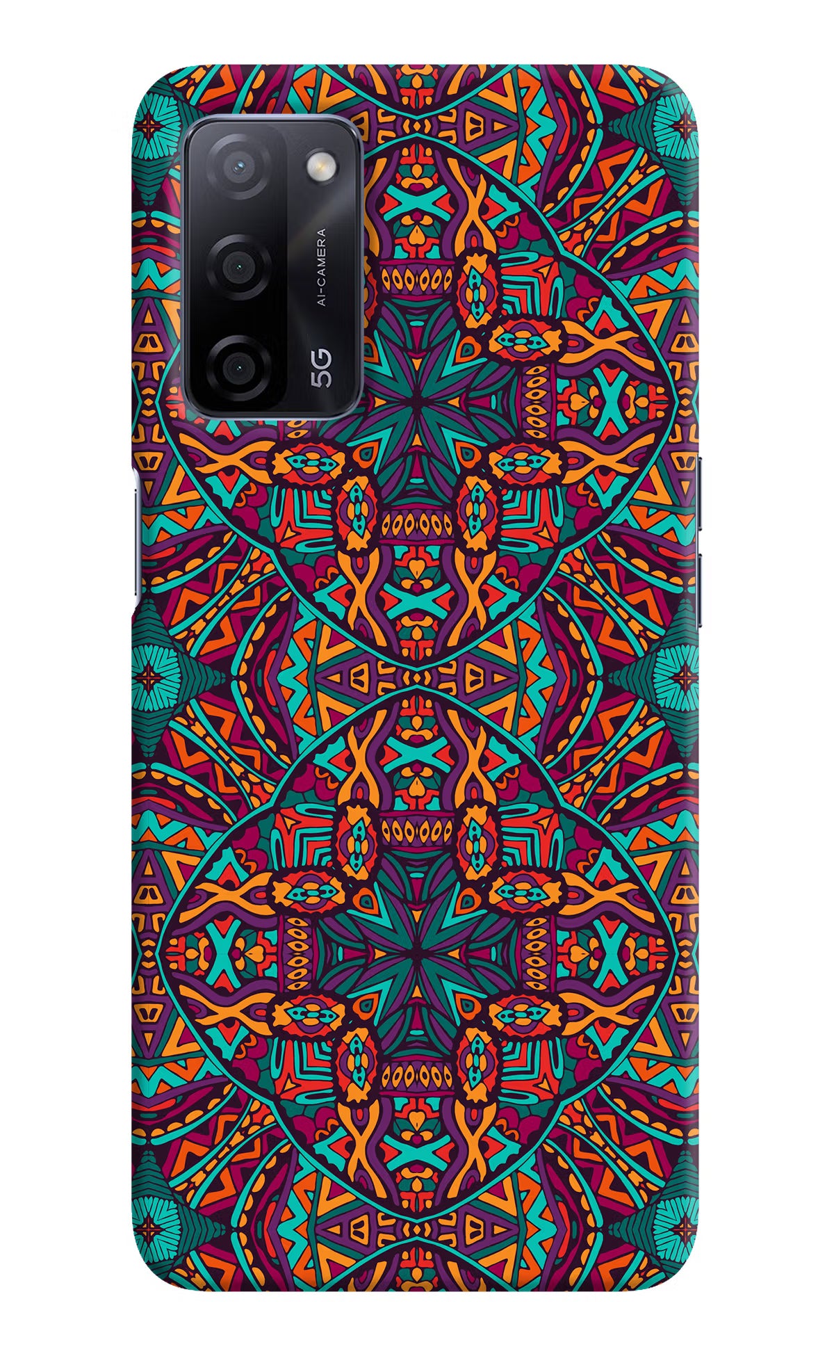 Colour Mandala Oppo A53s 5G Back Cover - Colour Mandala Oppo A53s 5G Hard Case Back Cover by Casekaro Colour Mandala Oppo A53s 5G Hard Case Back Cover by Casekaro