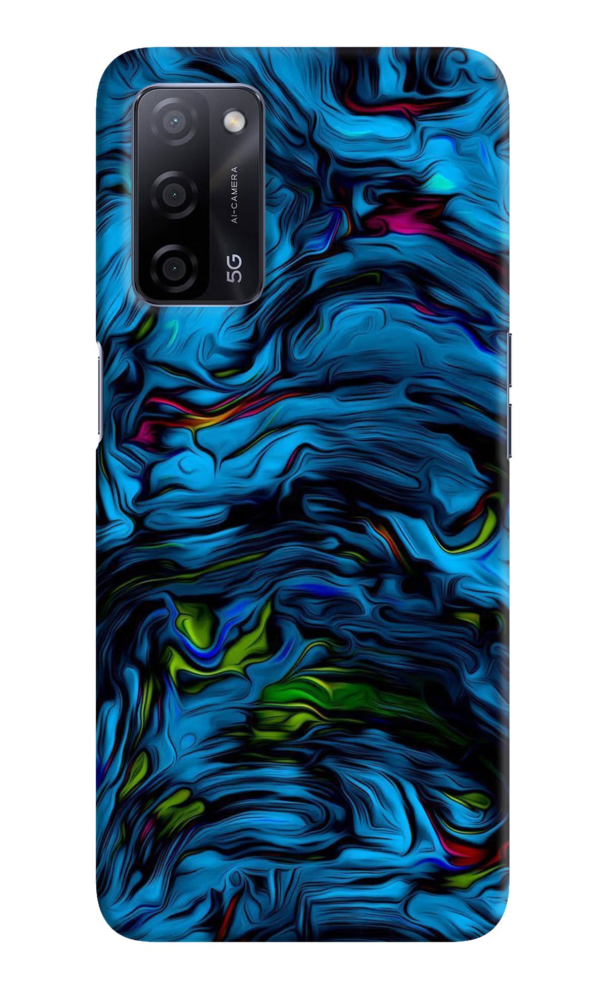 Dark Blue Abstract Oppo A53s 5G Back Cover - Dark Blue Abstract Oppo A53s 5G Hard Case Back Cover by Casekaro Dark Blue Abstract Oppo A53s 5G Hard Case Back Cover by Casekaro