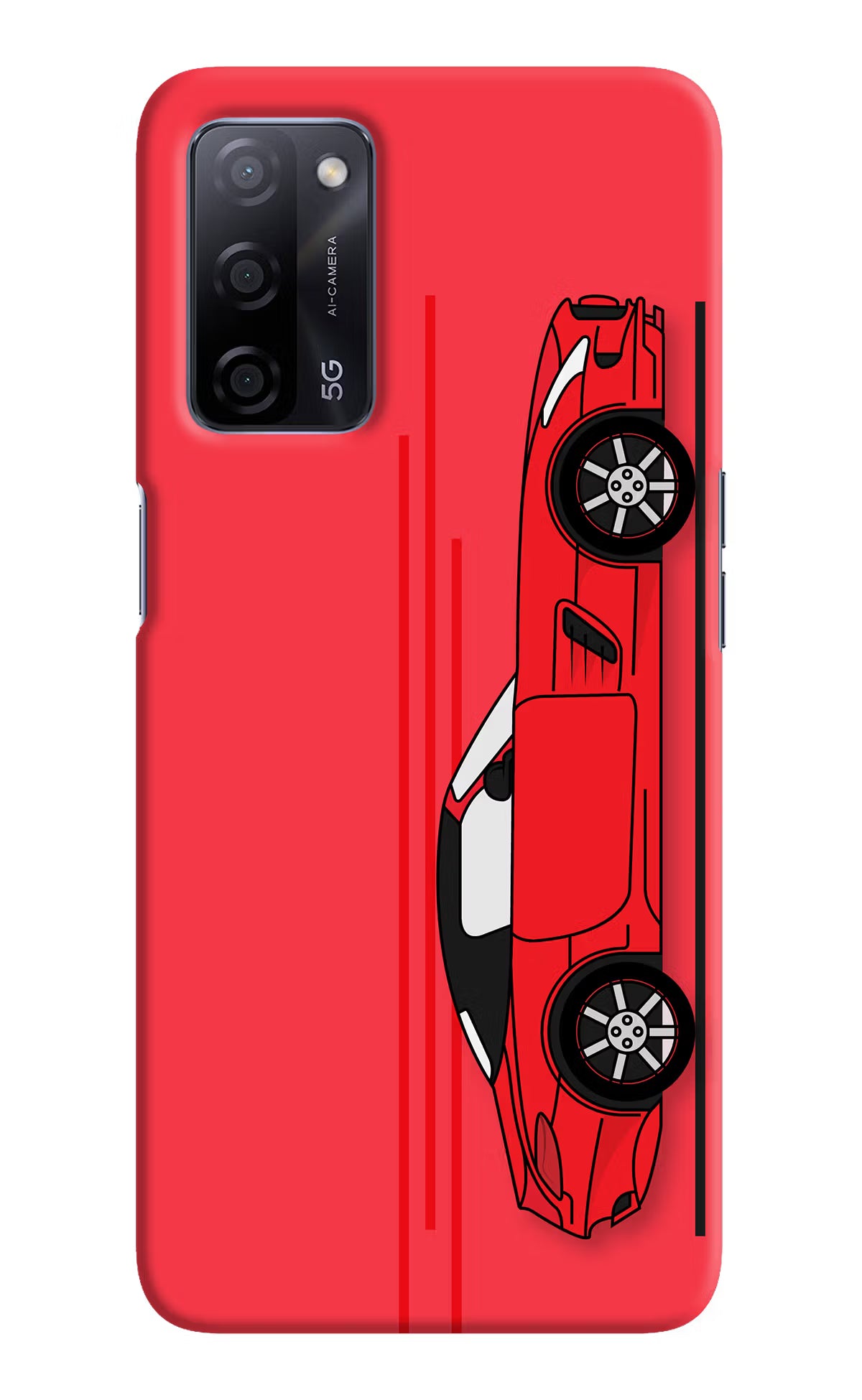 Red Velocity Oppo A53s 5G Back Cover - Red Velocity Oppo A53s 5G Hard Case Back Cover by Casekaro Red Velocity Oppo A53s 5G Hard Case Back Cover by Casekaro