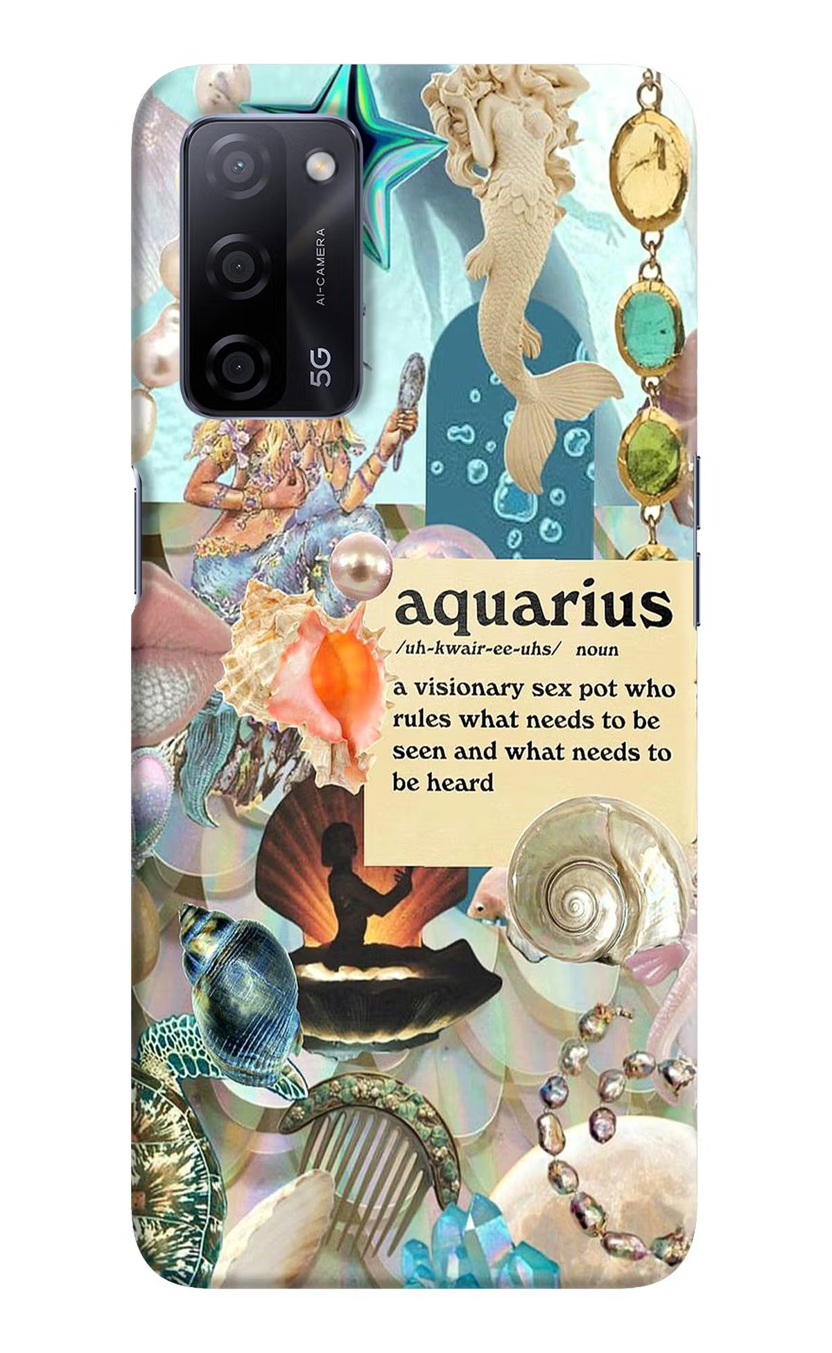 Aquarius Zodiac Oppo A53s 5G Back Cover - Aquarius Zodiac Oppo A53s 5G Hard Case Back Cover by Casekaro Aquarius Zodiac Oppo A53s 5G Hard Case Back Cover by Casekaro