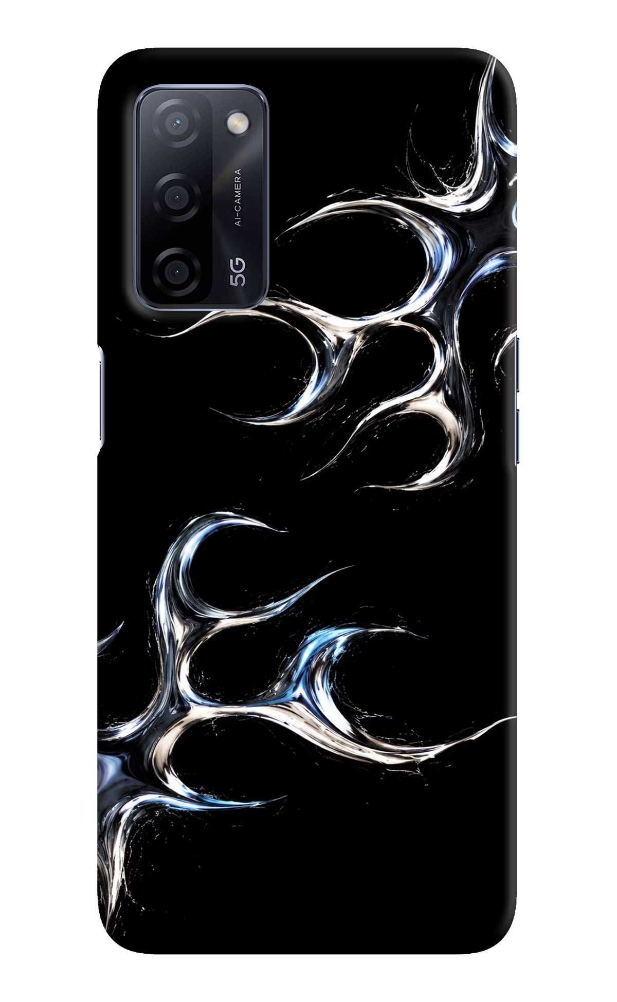 Chrome Tribal Oppo A53s 5G Back Cover - Chrome Tribal Oppo A53s 5G Hard Case Back Cover by Casekaro Chrome Tribal Oppo A53s 5G Hard Case Back Cover by Casekaro