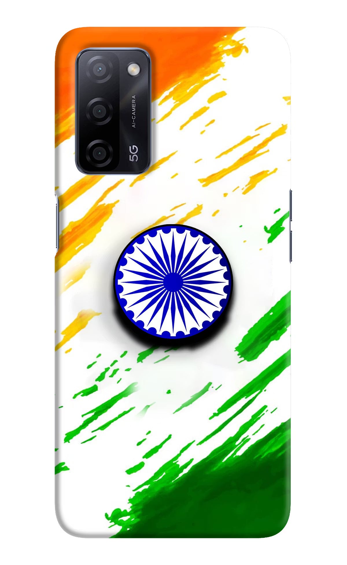 Indian Flag Ashoka Chakra Oppo A53s 5G Pop Case - Indian Flag Ashoka Chakra Oppo A53s 5G Pop Case by Casekaro Indian Flag Ashoka Chakra Oppo A53s 5G Pop Case by Casekaro