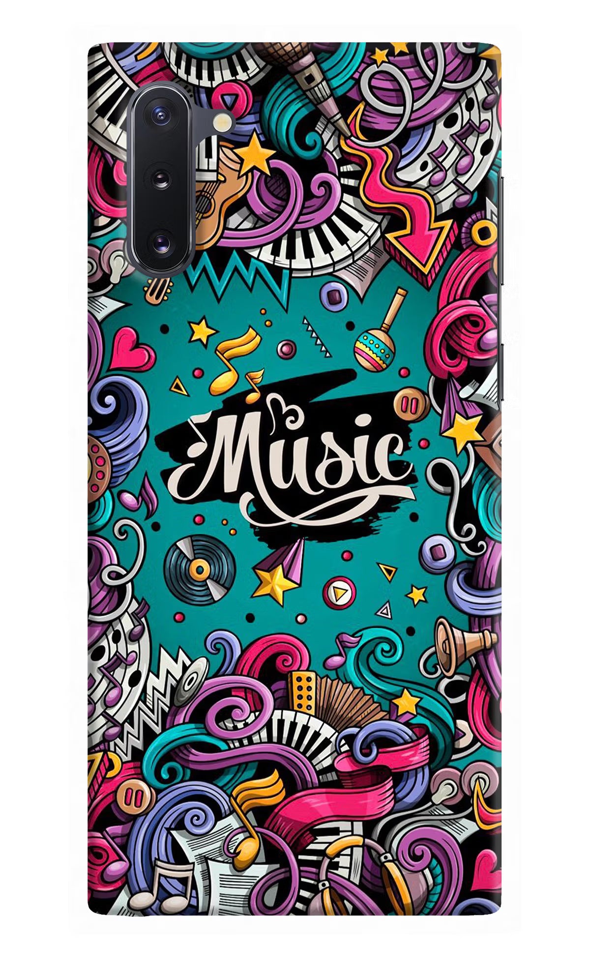 Music Graffiti Samsung Note 10 Back Cover - Music Graffiti Samsung Note 10 Hard Case Back Cover by Casekaro Music Graffiti Samsung Note 10 Hard Case Back Cover by Casekaro