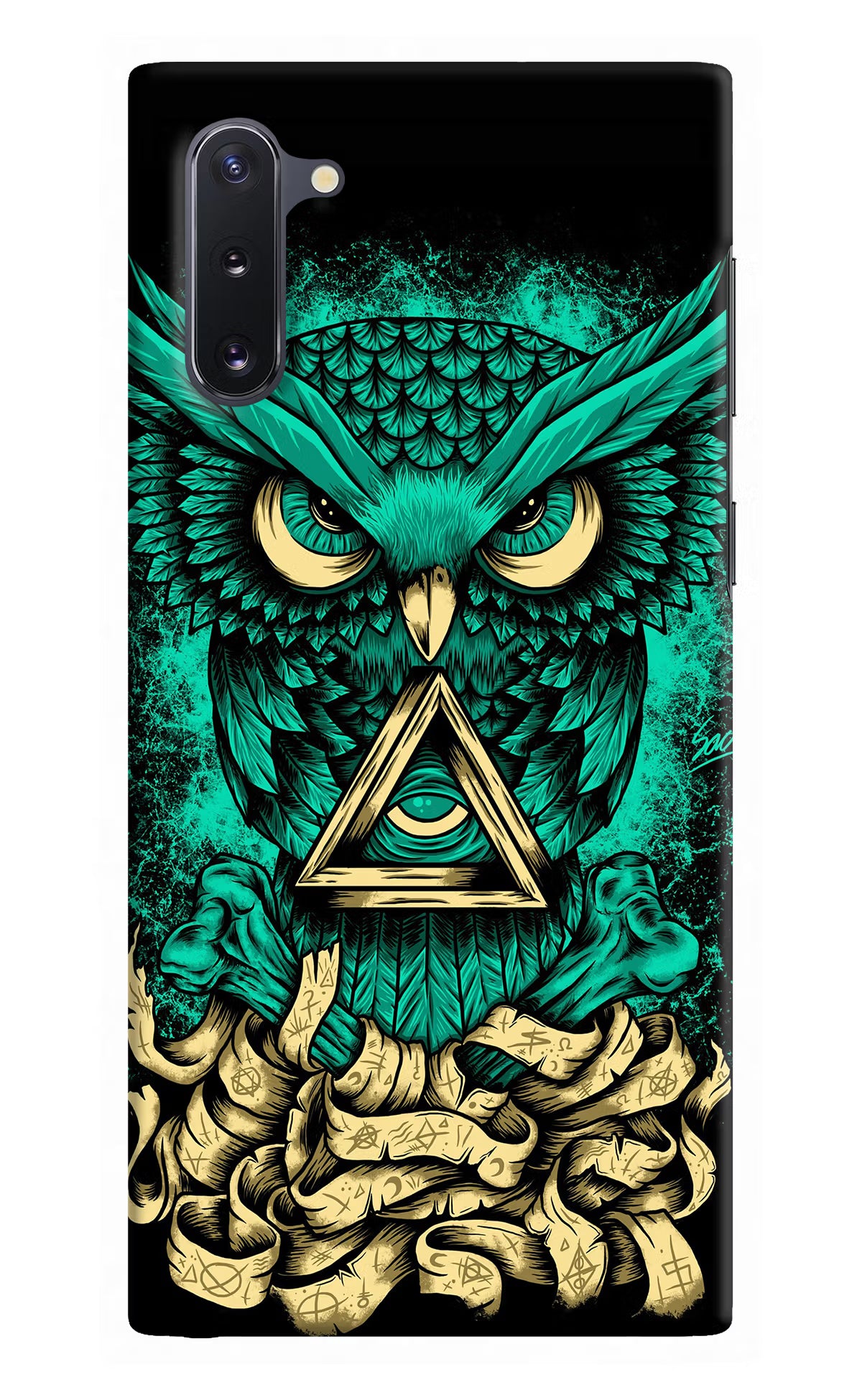 Green Owl Samsung Note 10 Back Cover - Green Owl Samsung Note 10 Hard Case Back Cover by Casekaro Green Owl Samsung Note 10 Hard Case Back Cover by Casekaro