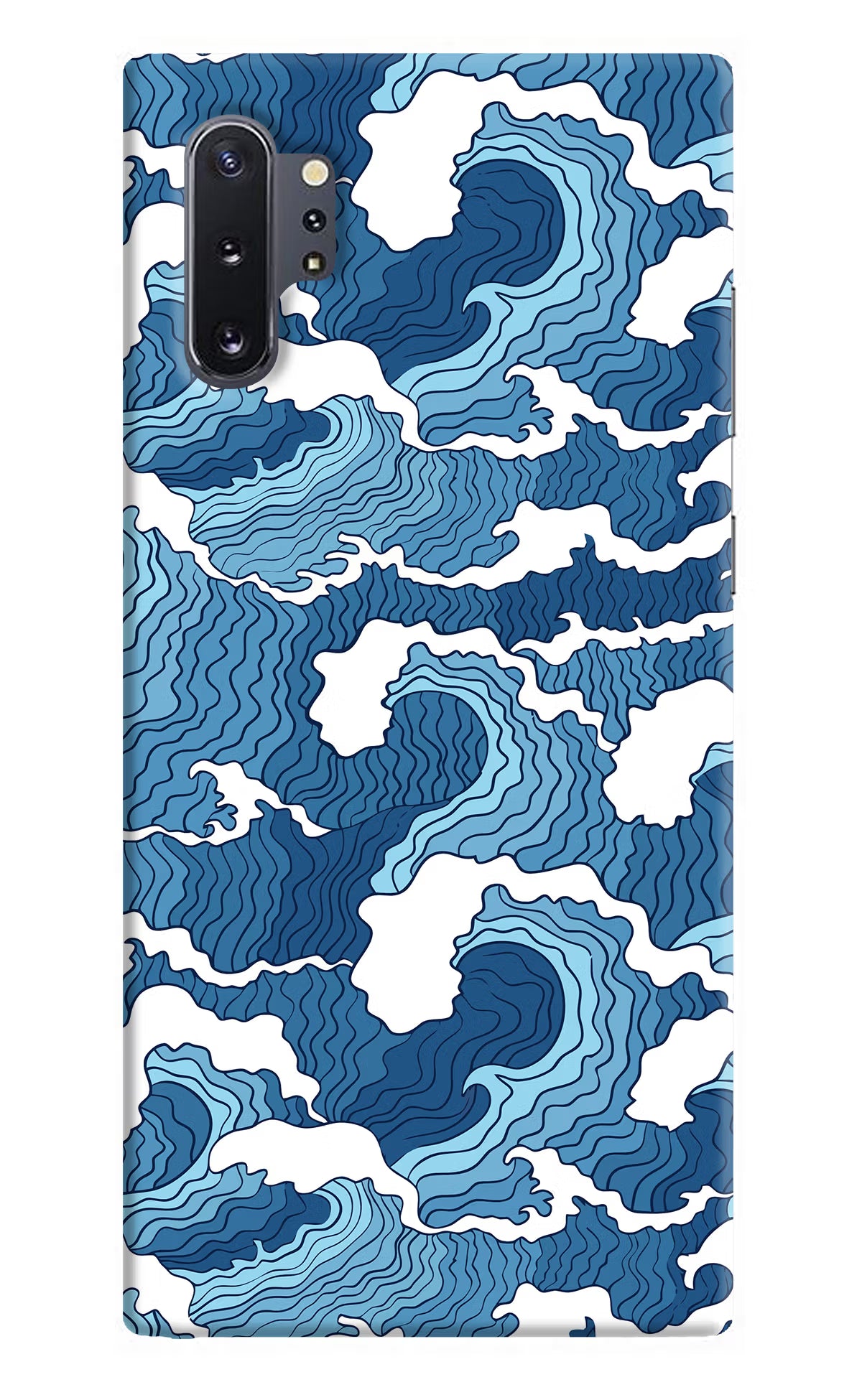 Blue Waves Samsung Note 10 Plus Back Cover - Blue Waves Samsung Note 10 Plus Hard Case Back Cover by Casekaro Blue Waves Samsung Note 10 Plus Hard Case Back Cover by Casekaro