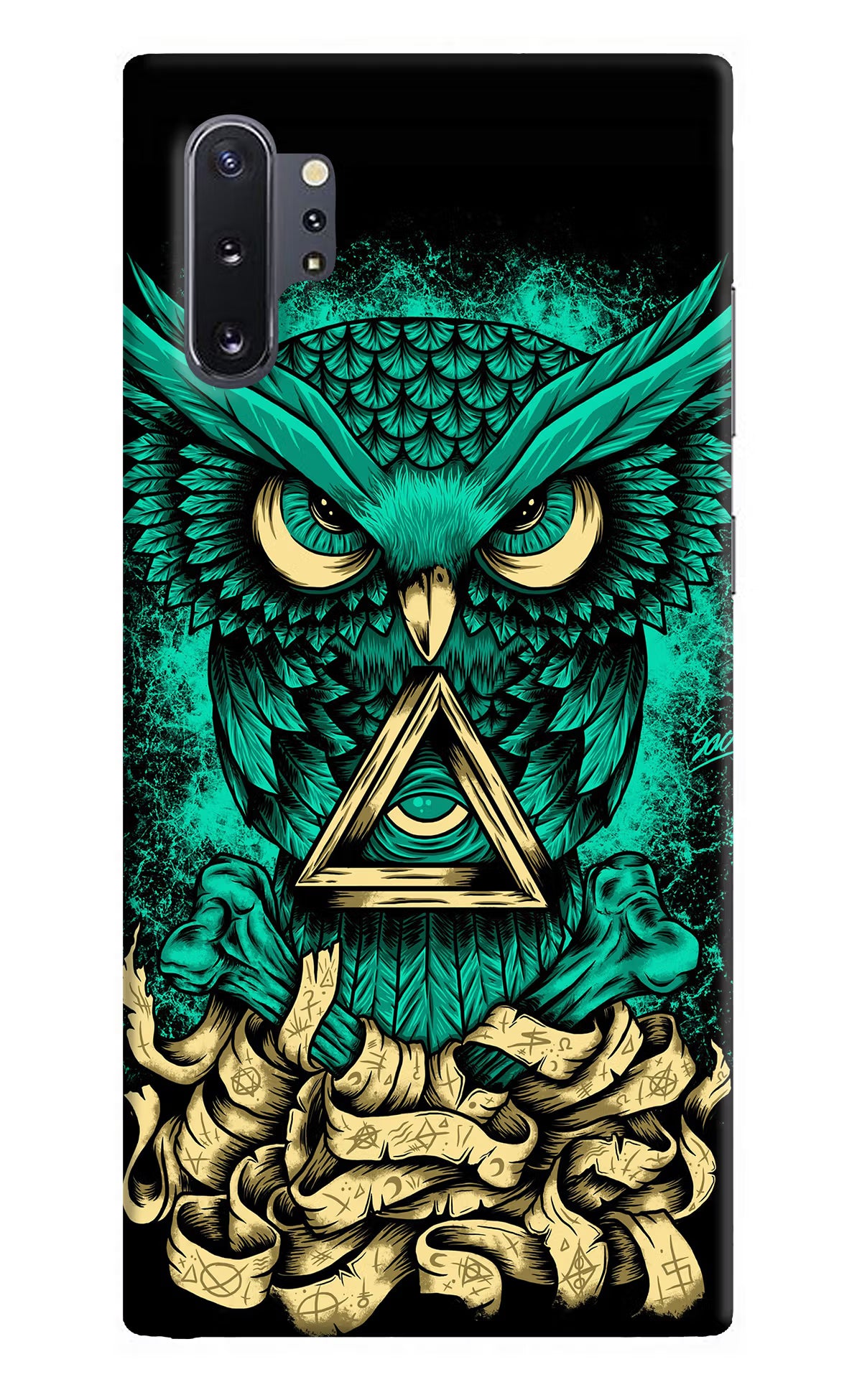 Green Owl Samsung Note 10 Plus Back Cover - Green Owl Samsung Note 10 Plus Hard Case Back Cover by Casekaro Green Owl Samsung Note 10 Plus Hard Case Back Cover by Casekaro