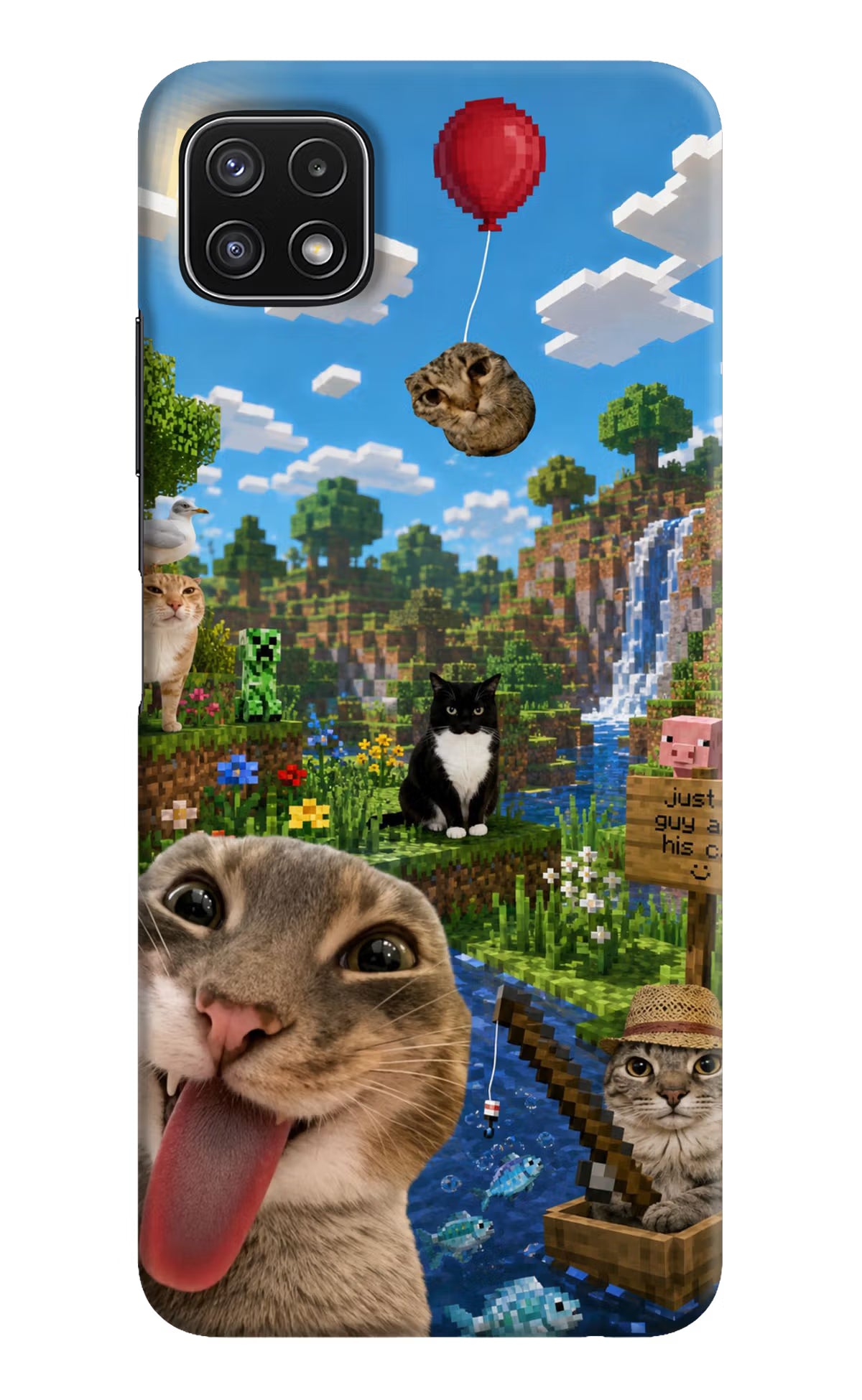 Minecraft Cat Chaos Samsung A22 5G Back Cover - Minecraft Cat Chaos Samsung A22 5G Back Cover Minecraft Cat Chaos Samsung A22 5G Back Cover