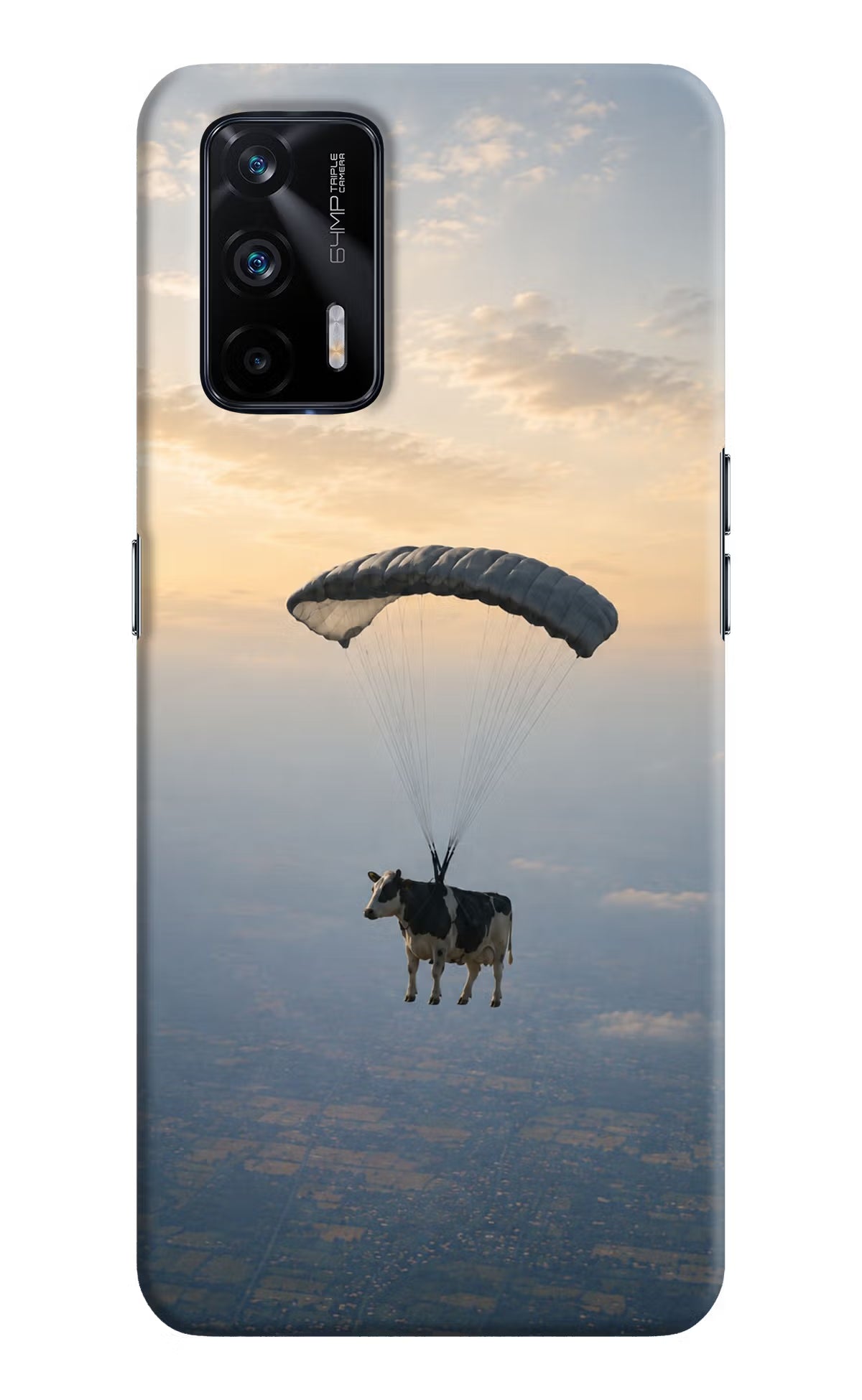 Skydiving Cow Realme X7 Max Back Cover - Skydiving Cow Realme X7 Max Back Cover Skydiving Cow Realme X7 Max Back Cover
