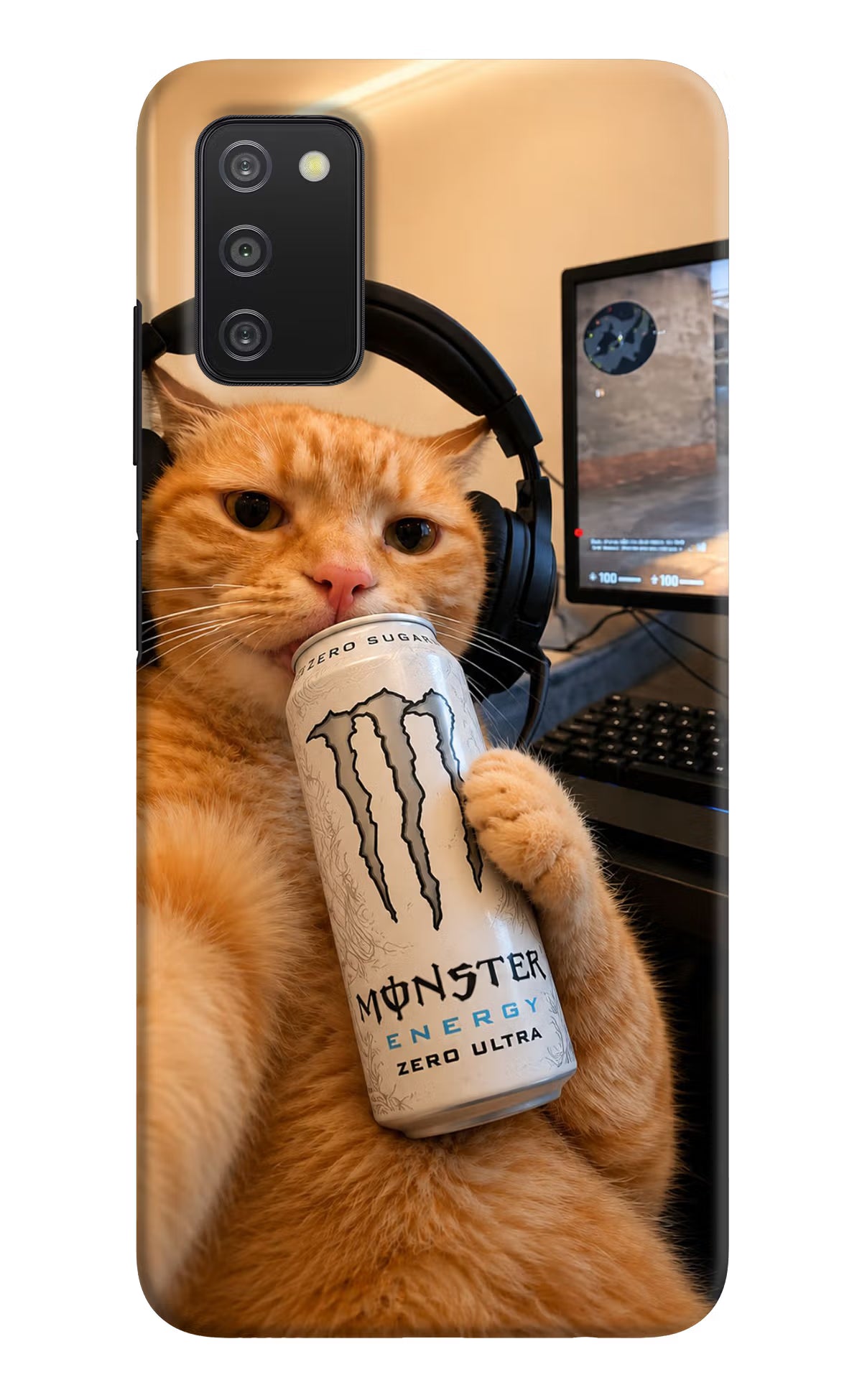 Gamer Cat Energy Samsung A03s Back Cover - Gamer Cat Energy Samsung A03s Back Cover Gamer Cat Energy Samsung A03s Back Cover