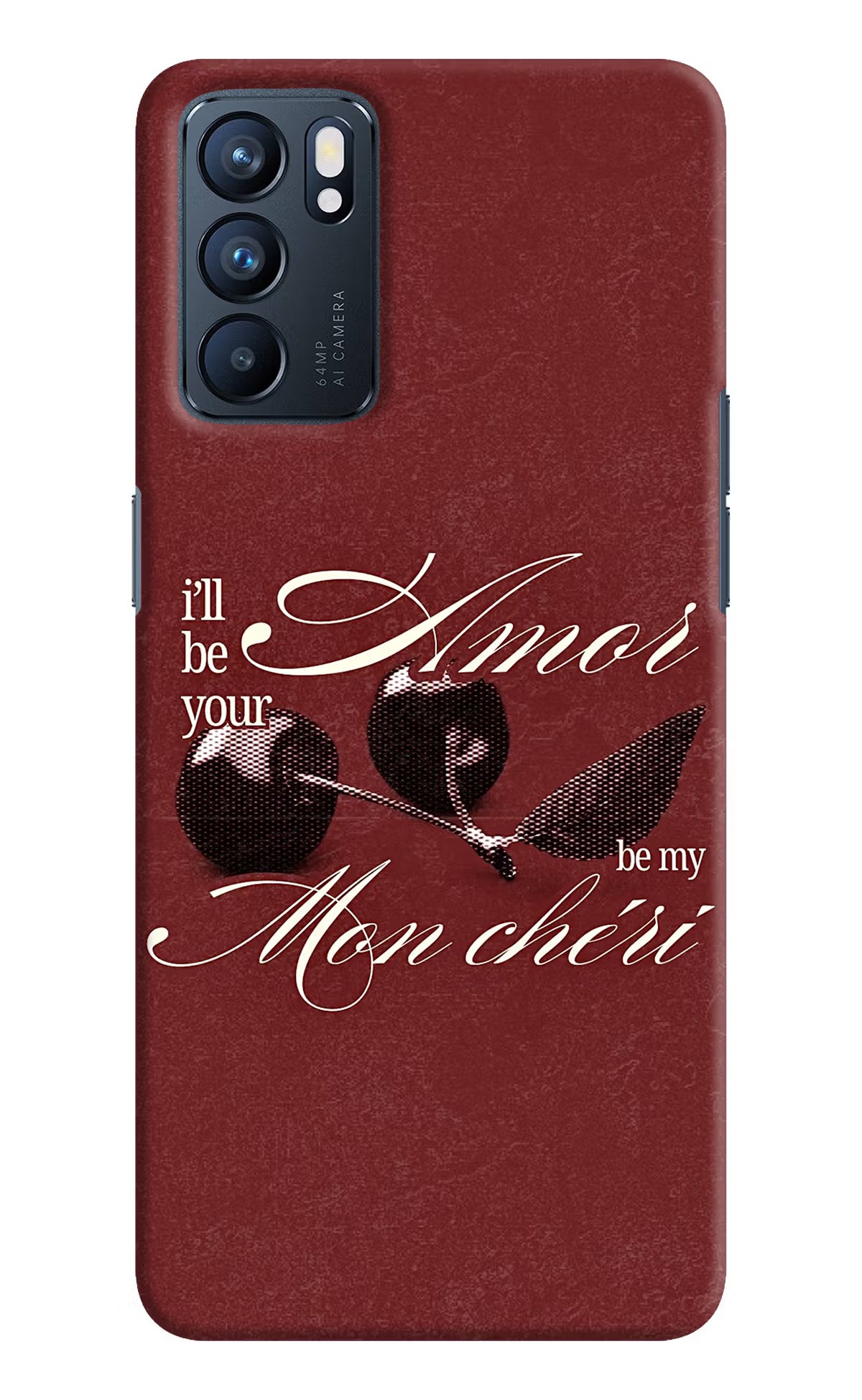 Velvet Cherry Oppo Reno6 5G Back Cover - Velvet Cherry Oppo Reno6 5G Back Cover Velvet Cherry Oppo Reno6 5G Back Cover