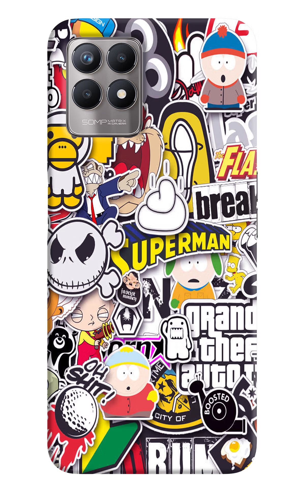 Sticker Bomb Realme 8i Back Cover - Sticker Bomb Realme 8i Back Cover Sticker Bomb Realme 8i Back Cover