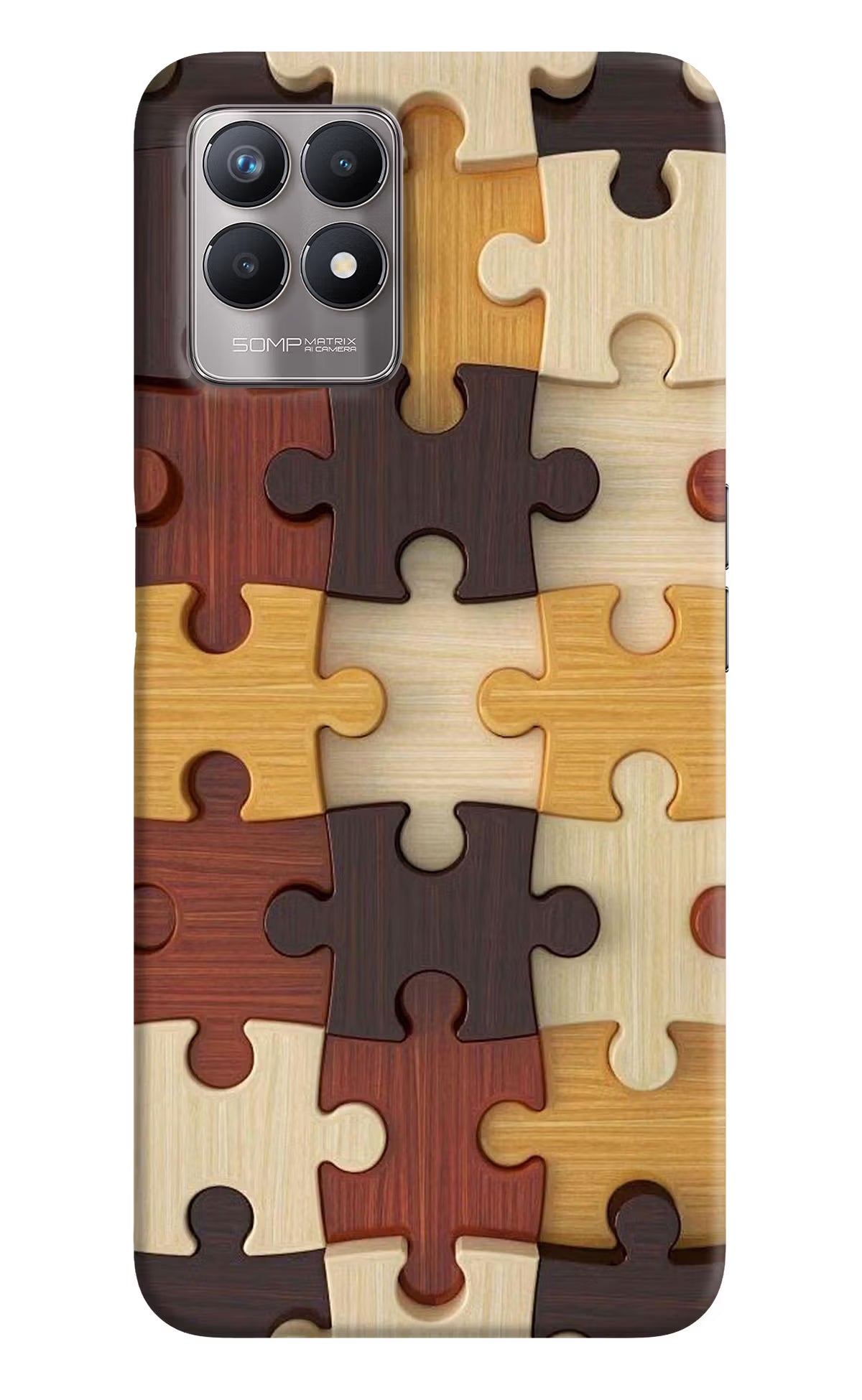 Wooden Puzzle Realme 8i Back Cover - Wooden Puzzle Realme 8i Back Cover Wooden Puzzle Realme 8i Back Cover
