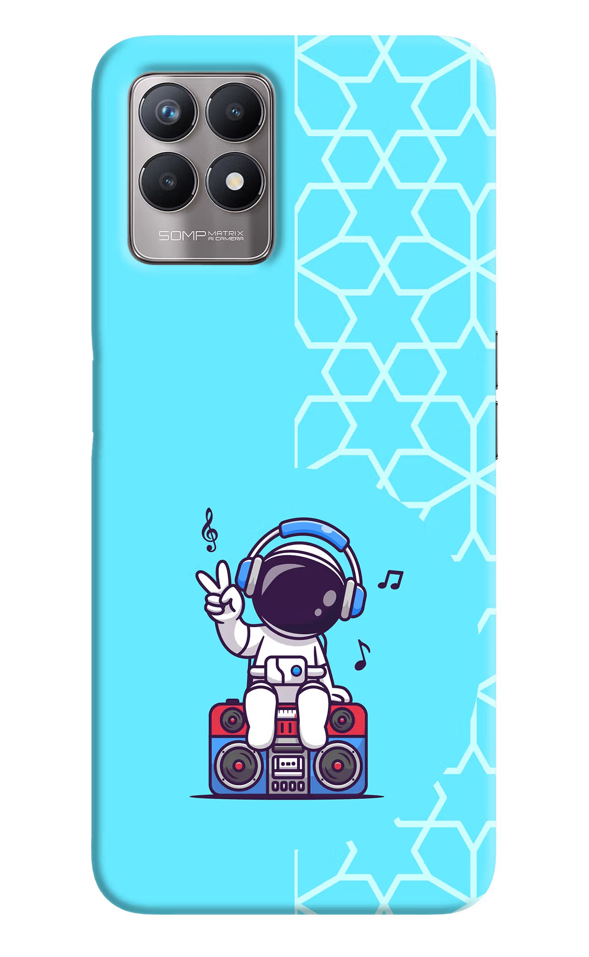 Cute Astronaut Chilling Realme 8i Back Cover - Cute Astronaut Chilling Realme 8i Back Cover Cute Astronaut Chilling Realme 8i Back Cover