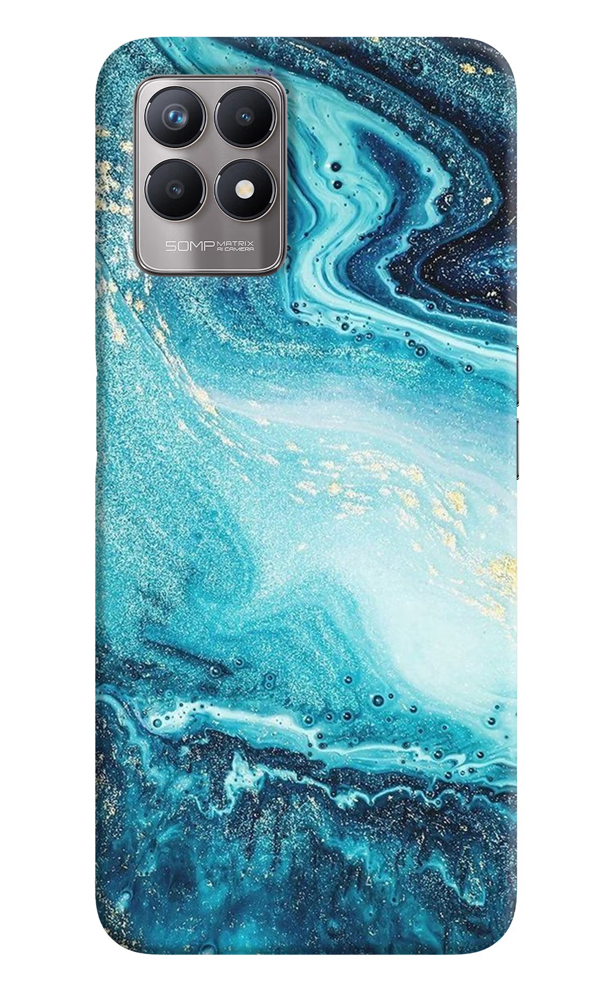 Blue Glitter Marble Realme 8i Back Cover - Blue Glitter Marble Realme 8i Back Cover Blue Glitter Marble Realme 8i Back Cover