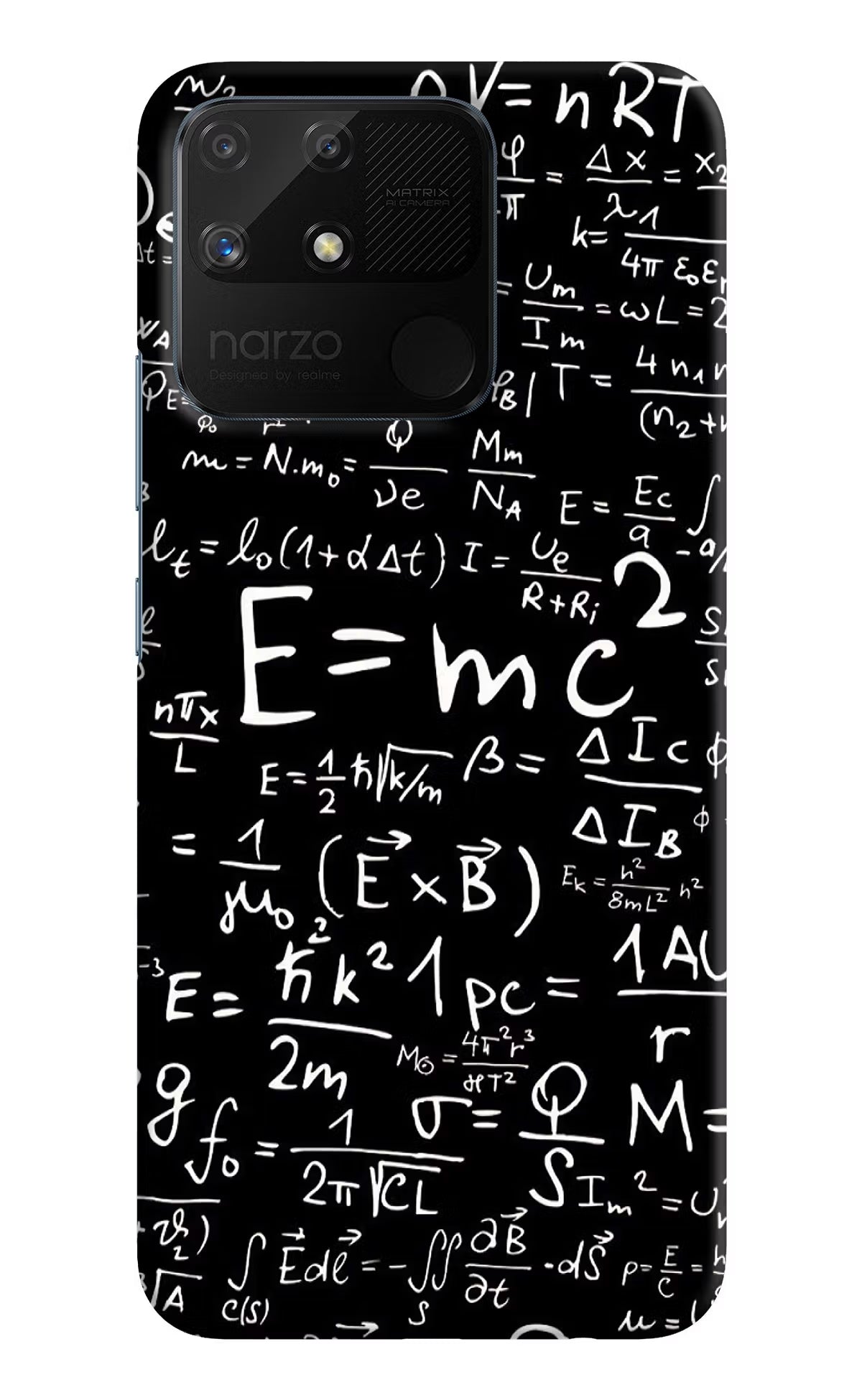 Physics Formula Realme Narzo 50A Back Cover - Physics Formula Realme Narzo 50A Hard Case Back Cover by Casekaro Physics Formula Realme Narzo 50A Hard Case Back Cover by Casekaro