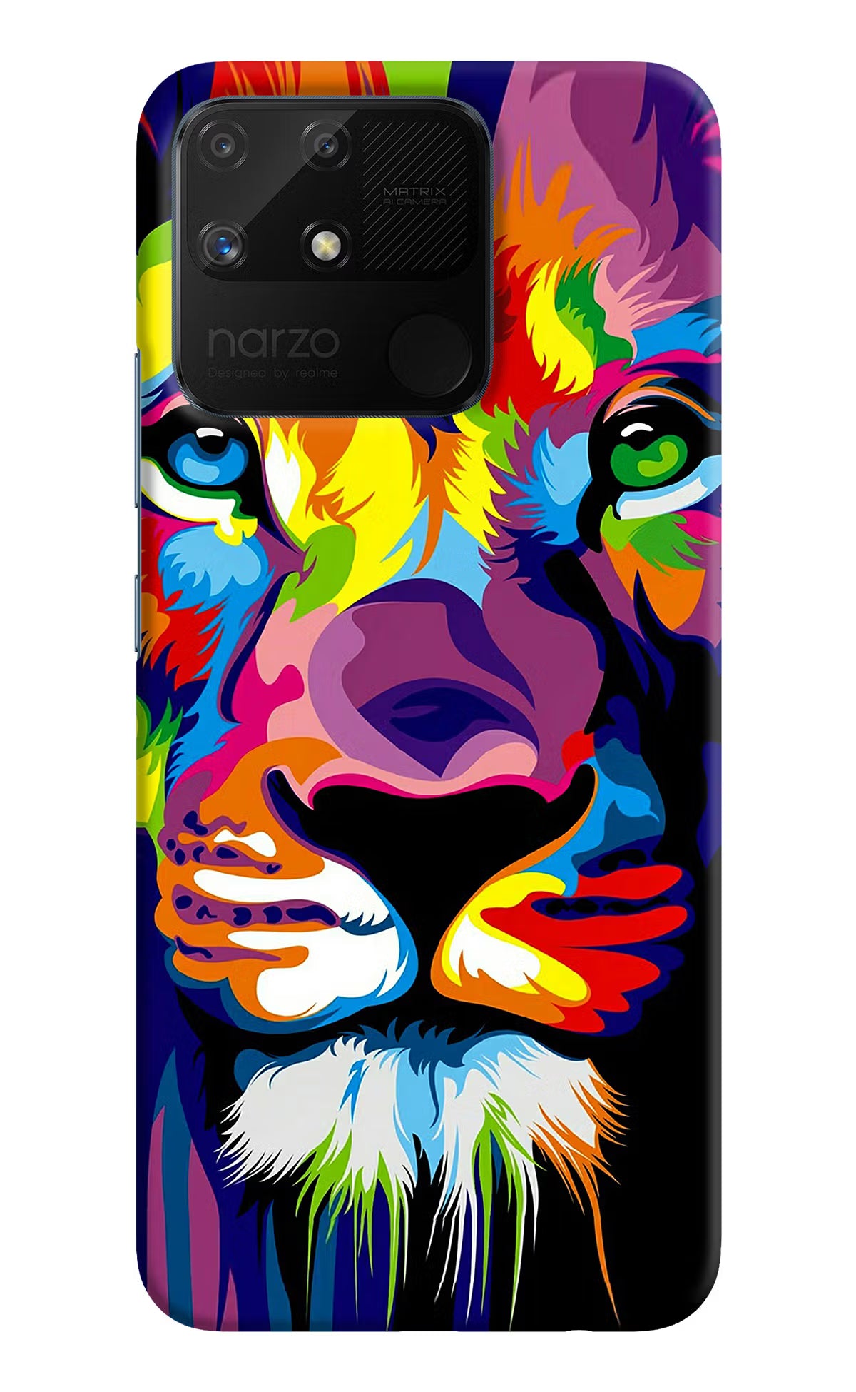 Lion Realme Narzo 50A Back Cover - Lion Realme Narzo 50A Hard Case Back Cover by Casekaro Lion Realme Narzo 50A Hard Case Back Cover by Casekaro