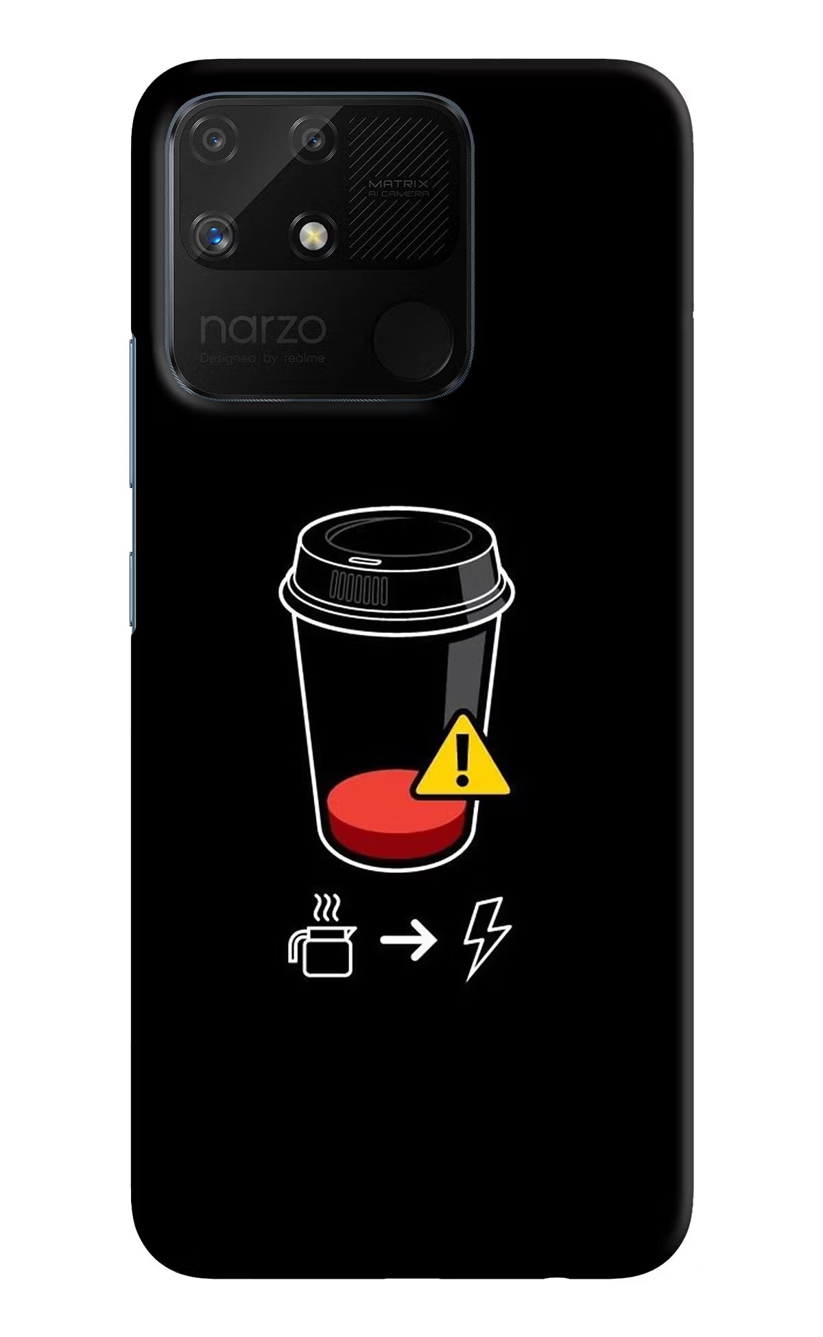 Coffee Realme Narzo 50A Back Cover - Coffee Realme Narzo 50A Hard Case Back Cover by Casekaro Coffee Realme Narzo 50A Hard Case Back Cover by Casekaro