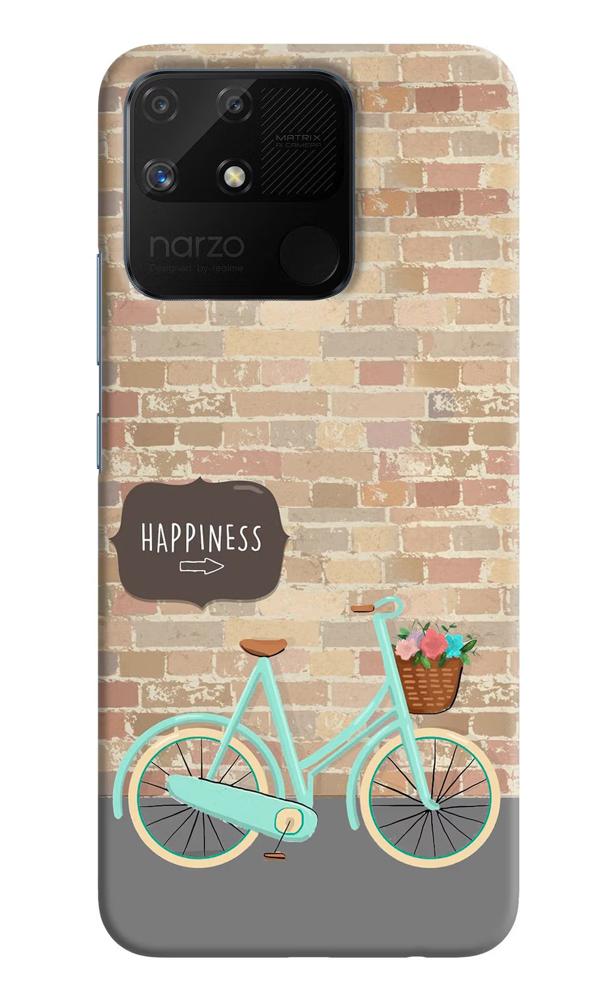 Happiness Artwork Realme Narzo 50A Back Cover - Happiness Artwork Realme Narzo 50A Hard Case Back Cover by Casekaro Happiness Artwork Realme Narzo 50A Hard Case Back Cover by Casekaro