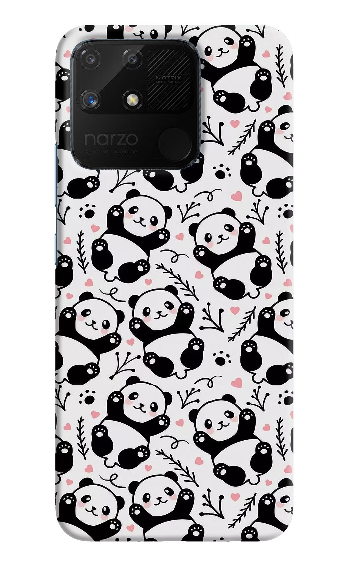 Cute Panda Realme Narzo 50A Back Cover - Cute Panda Realme Narzo 50A Hard Case Back Cover by Casekaro Cute Panda Realme Narzo 50A Hard Case Back Cover by Casekaro