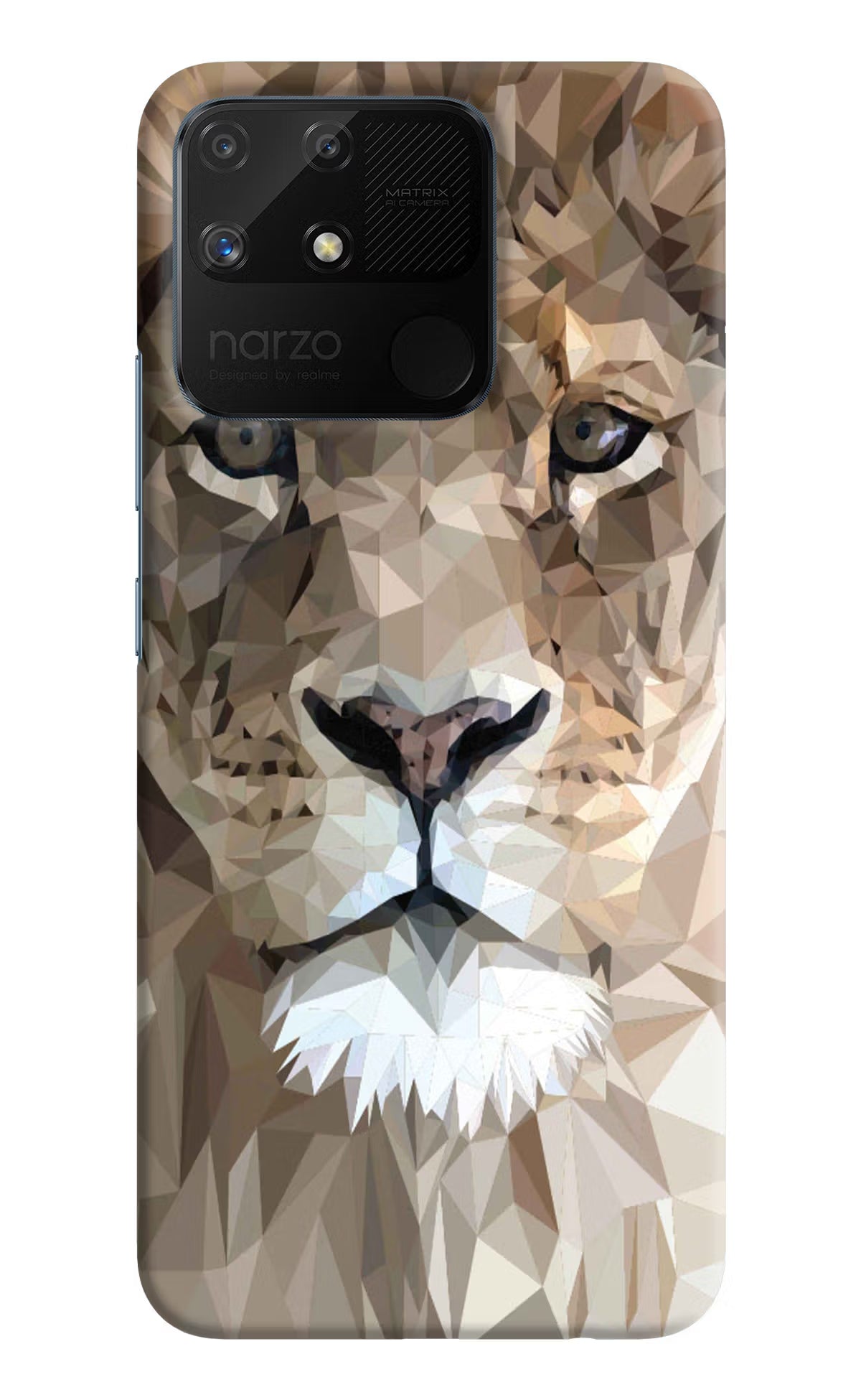 Lion Art Realme Narzo 50A Back Cover - Lion Art Realme Narzo 50A Hard Case Back Cover by Casekaro Lion Art Realme Narzo 50A Hard Case Back Cover by Casekaro