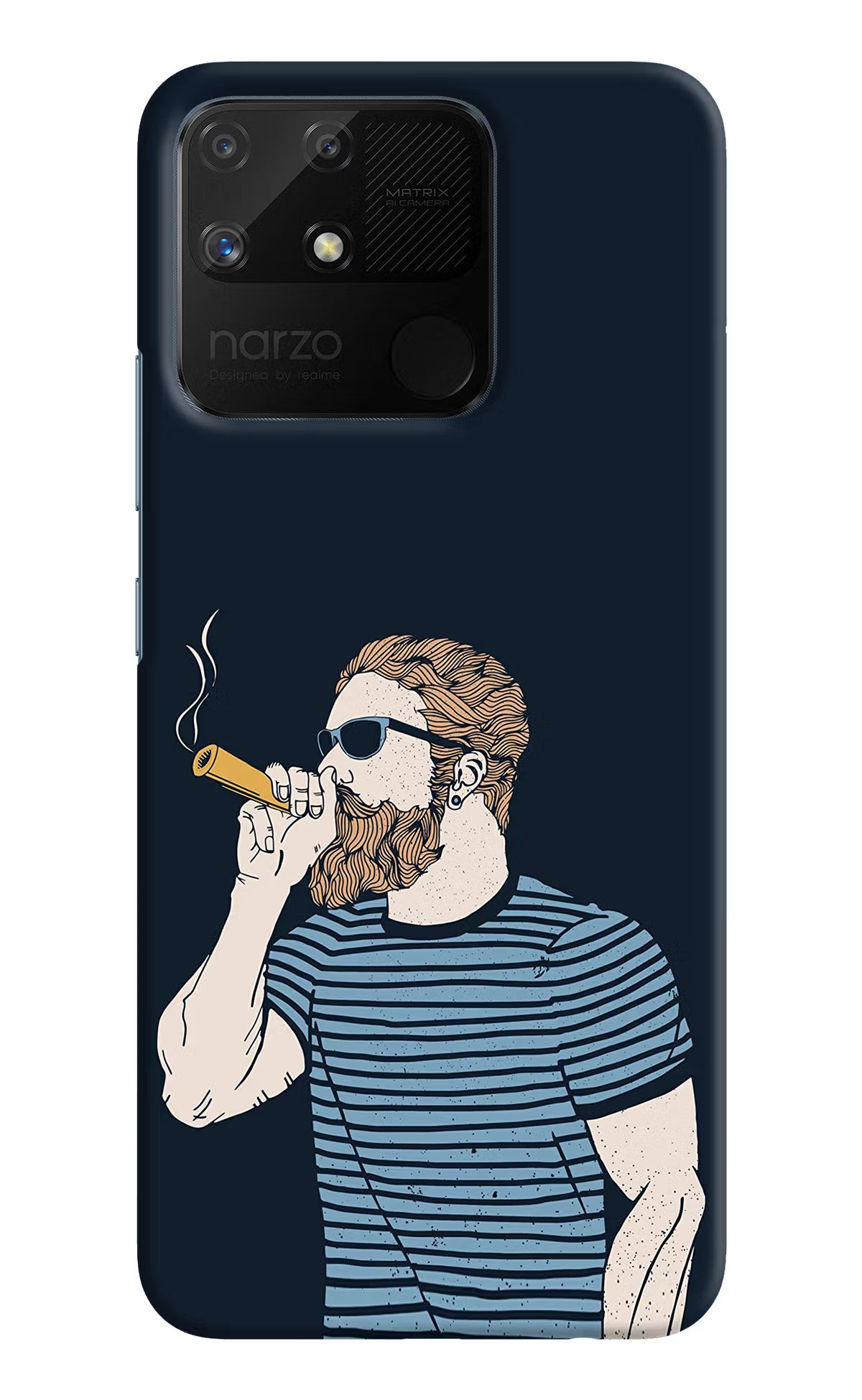 Smoking Realme Narzo 50A Back Cover - Smoking Realme Narzo 50A Hard Case Back Cover by Casekaro Smoking Realme Narzo 50A Hard Case Back Cover by Casekaro