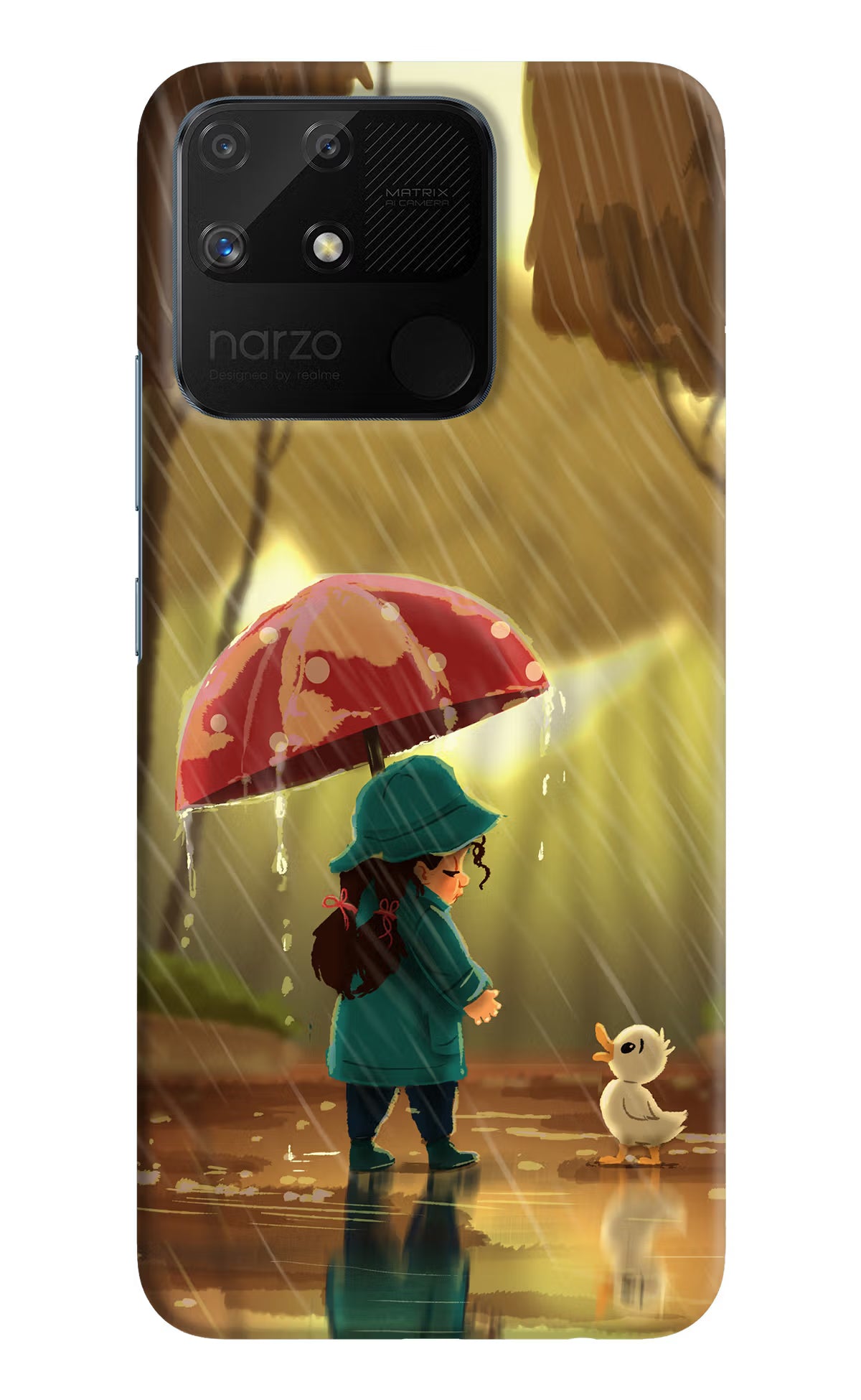 Rainy Day Realme Narzo 50A Back Cover - Rainy Day Realme Narzo 50A Hard Case Back Cover by Casekaro Rainy Day Realme Narzo 50A Hard Case Back Cover by Casekaro
