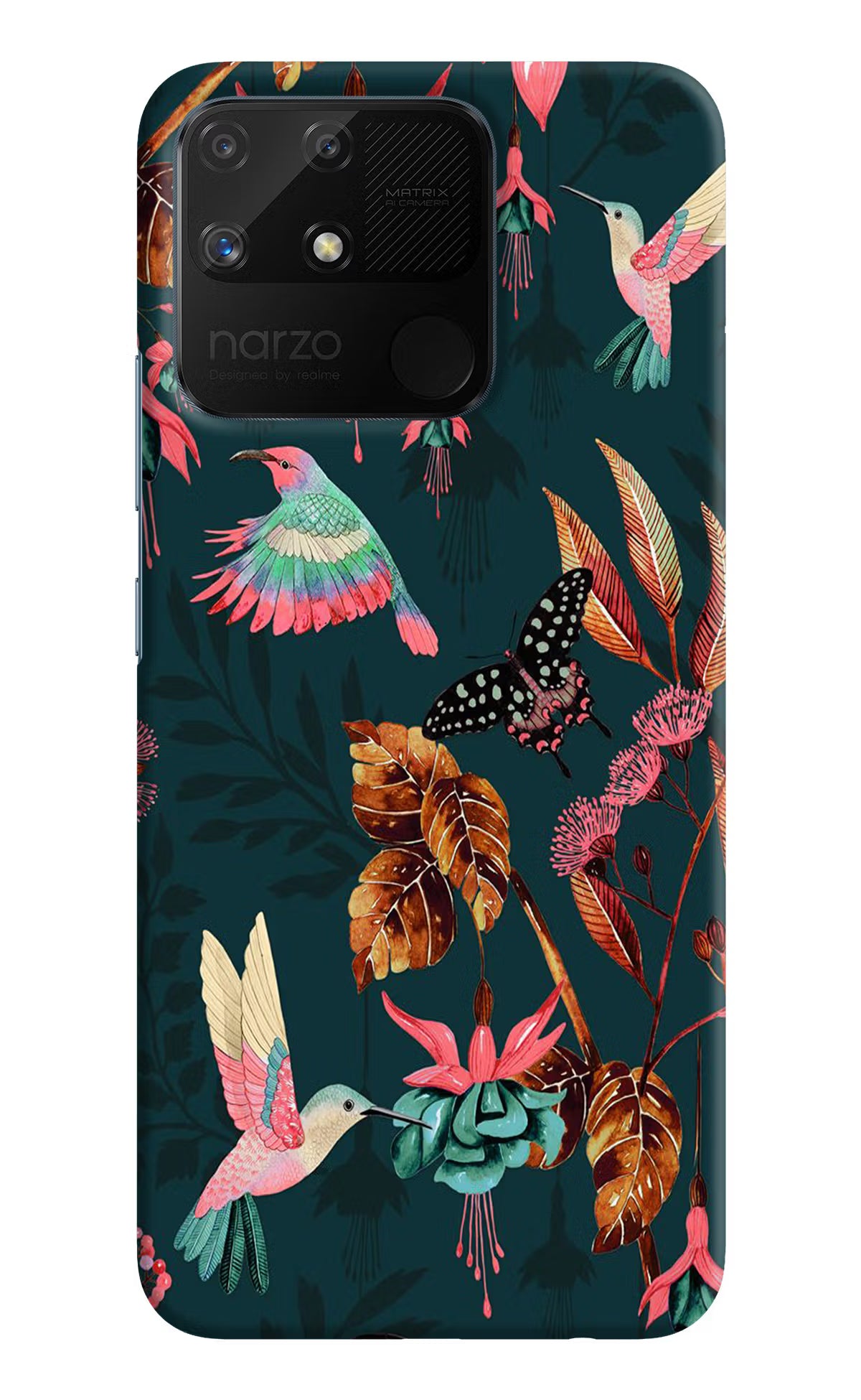 Birds Realme Narzo 50A Back Cover - Birds Realme Narzo 50A Hard Case Back Cover by Casekaro Birds Realme Narzo 50A Hard Case Back Cover by Casekaro