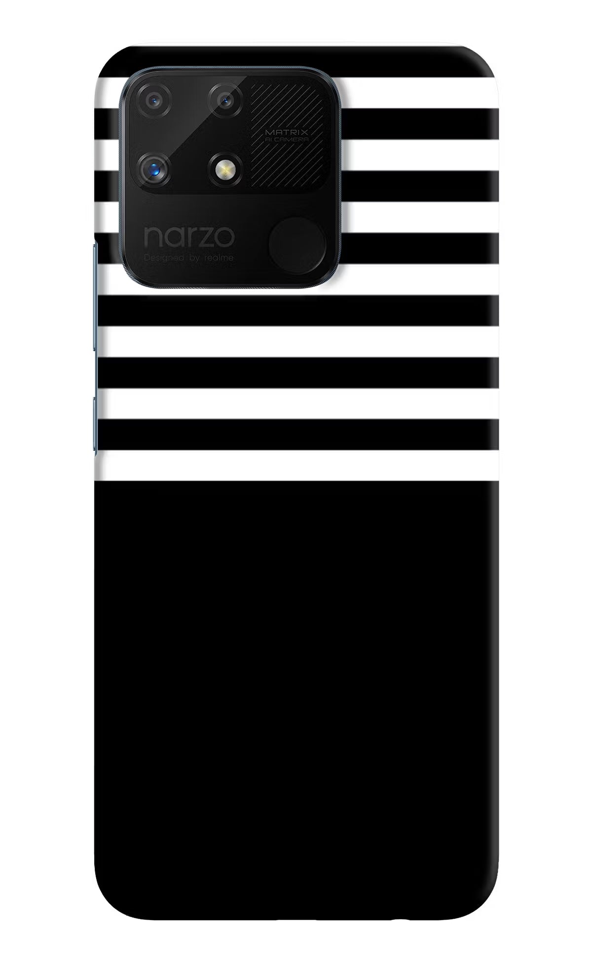 Black and White Print Realme Narzo 50A Back Cover - Black and White Print Realme Narzo 50A Hard Case Back Cover by Casekaro Black and White Print Realme Narzo 50A Hard Case Back Cover by Casekaro