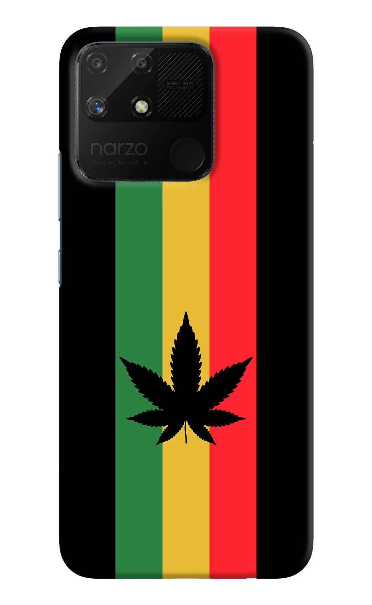 Weed Flag Realme Narzo 50A Back Cover - Weed Flag Realme Narzo 50A Hard Case Back Cover by Casekaro Weed Flag Realme Narzo 50A Hard Case Back Cover by Casekaro
